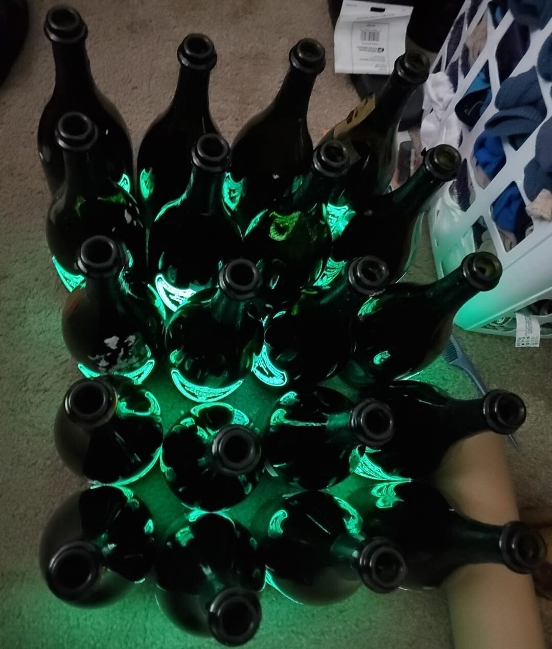 4EMPTY Dom Perignon Luminous Light-Up Champagne Bottle 2004 750ml. GREEN LIGTH L