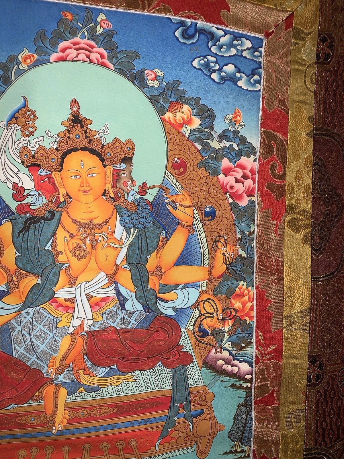 Buddha Tibetan Thangka Art  wall hanging tapestry  26” x 44”
