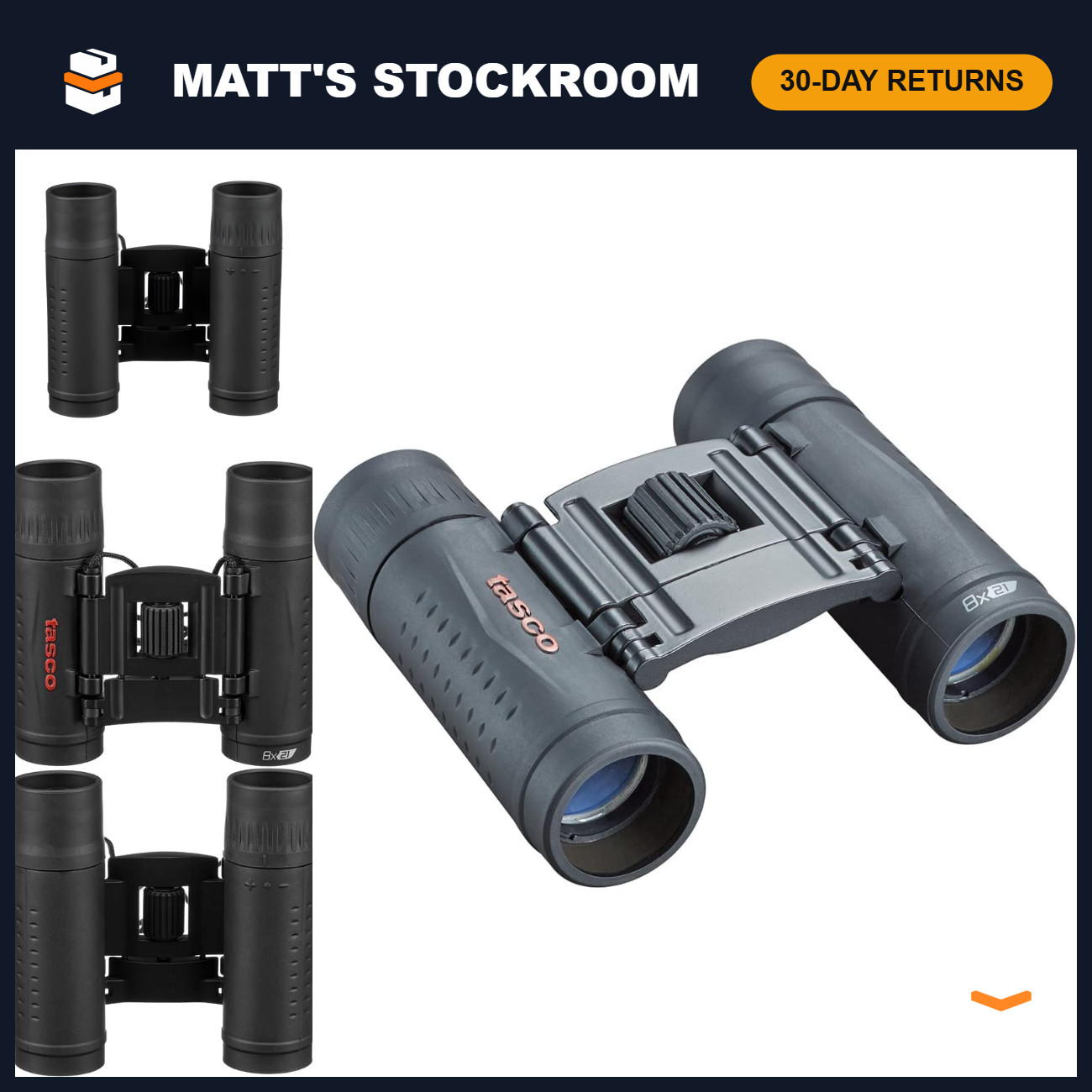 Tasco Essentials Roof Prism Roof MC Box Binoculars, 8 x 21mm