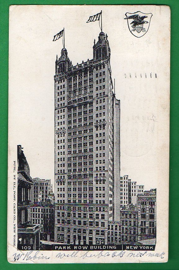 US NEW YORK - NEW YORK CITY,  PARK ROW BUILDING  VINTAGE PC  USED 204