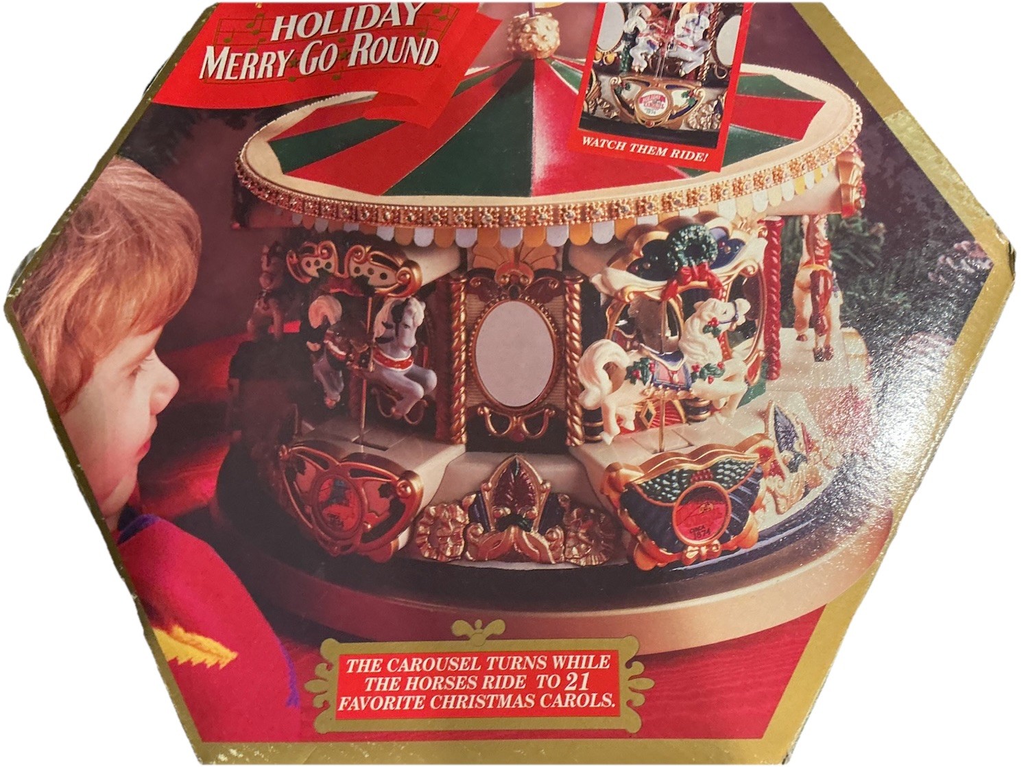 Vtg 1994 Mr. Christmas Holiday Merry Go Round Tabletop Carousel Lights 21 Song Vtg 1994 Mr. Christmas Holiday Merry Go Round Tabletop Carousel Lights 21 Song