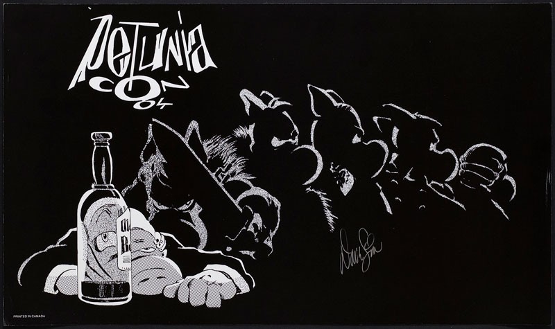 Cerebus, A very drunk Aardvark VERY RARE Petunia Con '84 Dave Sim signed print