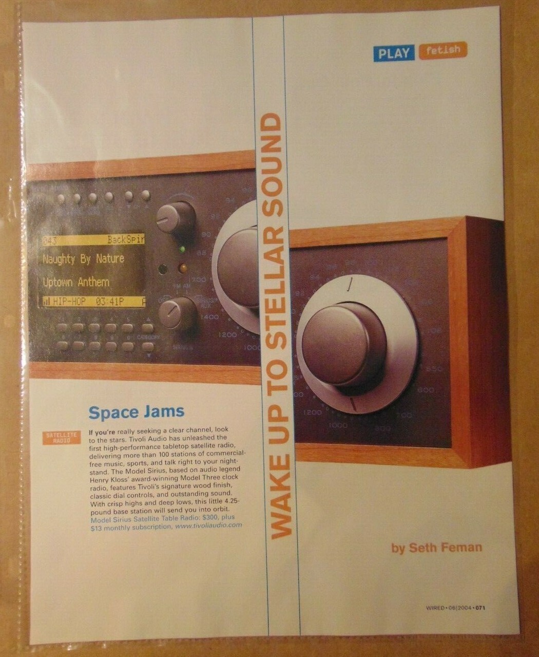 TIVOLI AUDIO Satellite Radio Hi Technology Original Print Clipping