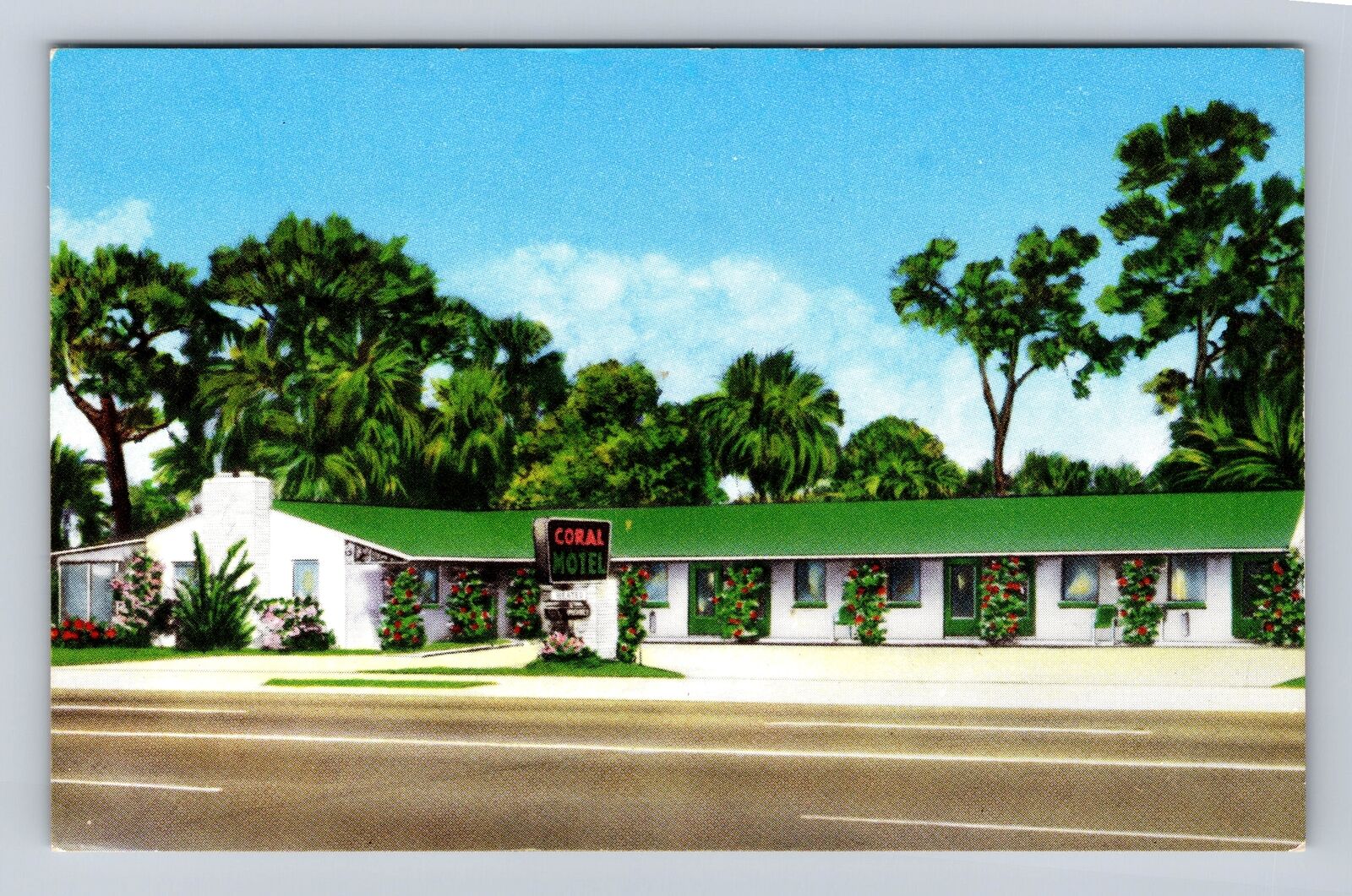 Vero Beach FL-Florida, Coral Motel, Advertising Vintage c1960 Postcard
