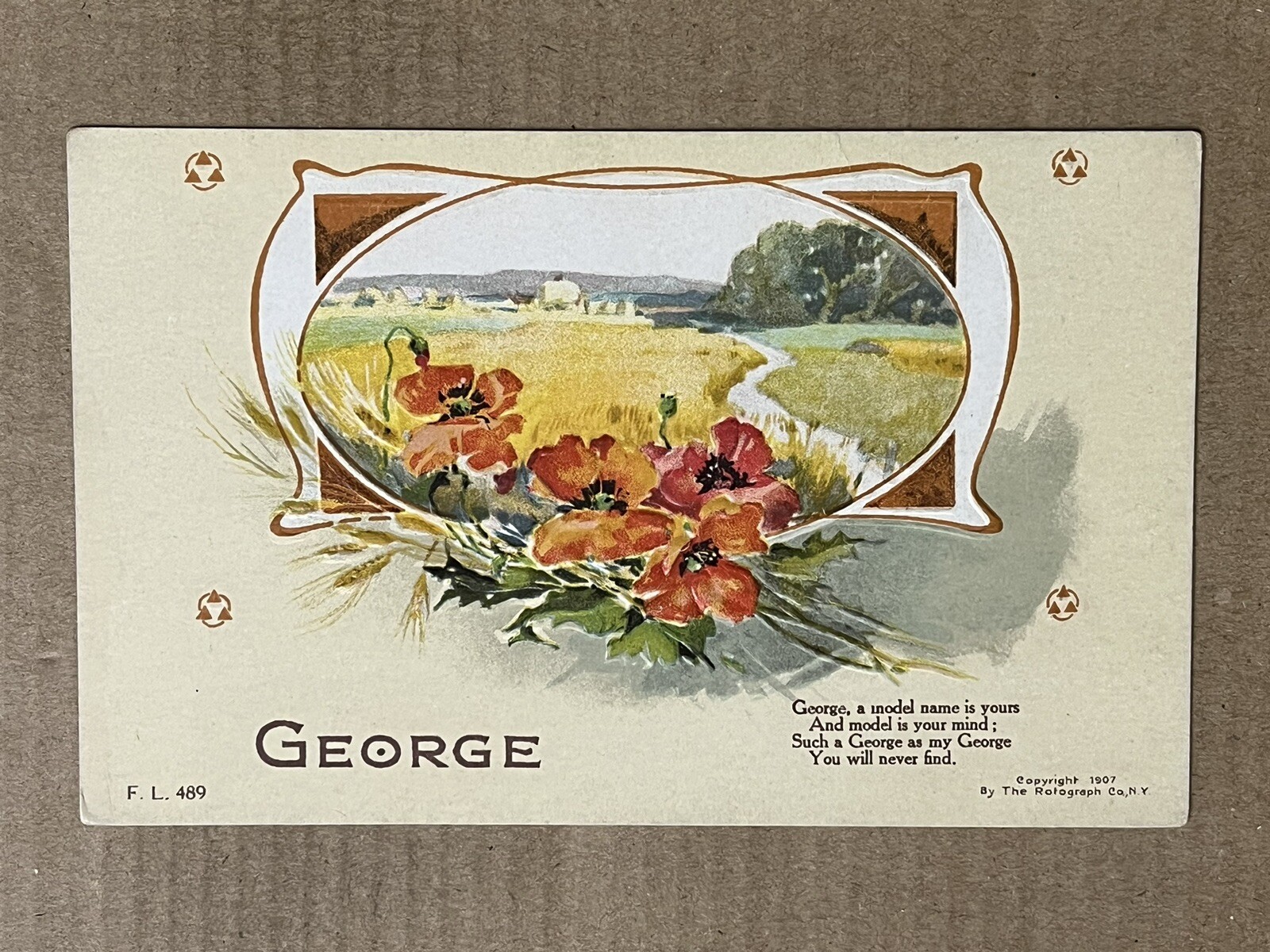 Postcard George First Name Given Proper Name Surname Vintage 1907 Rotograph