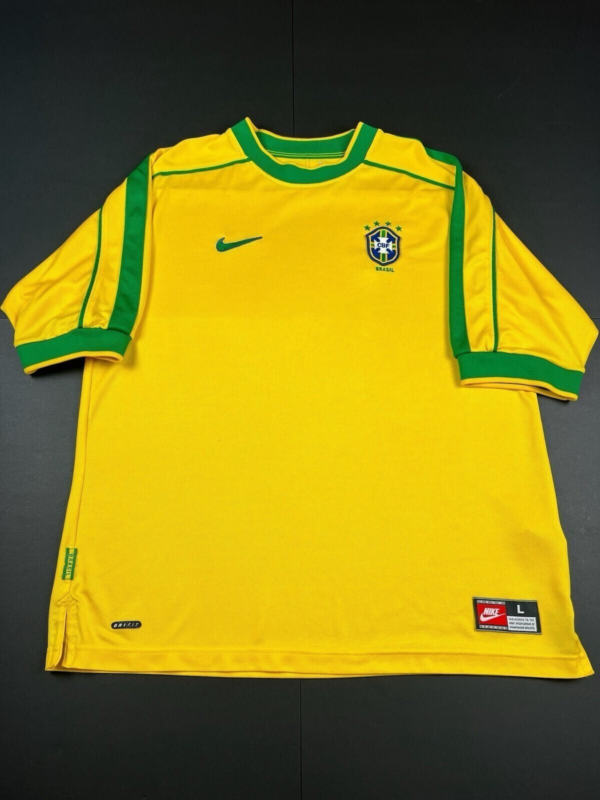 Authentic Original Umbro Brazil 1998 Home Shirt Mens Large L (2404)