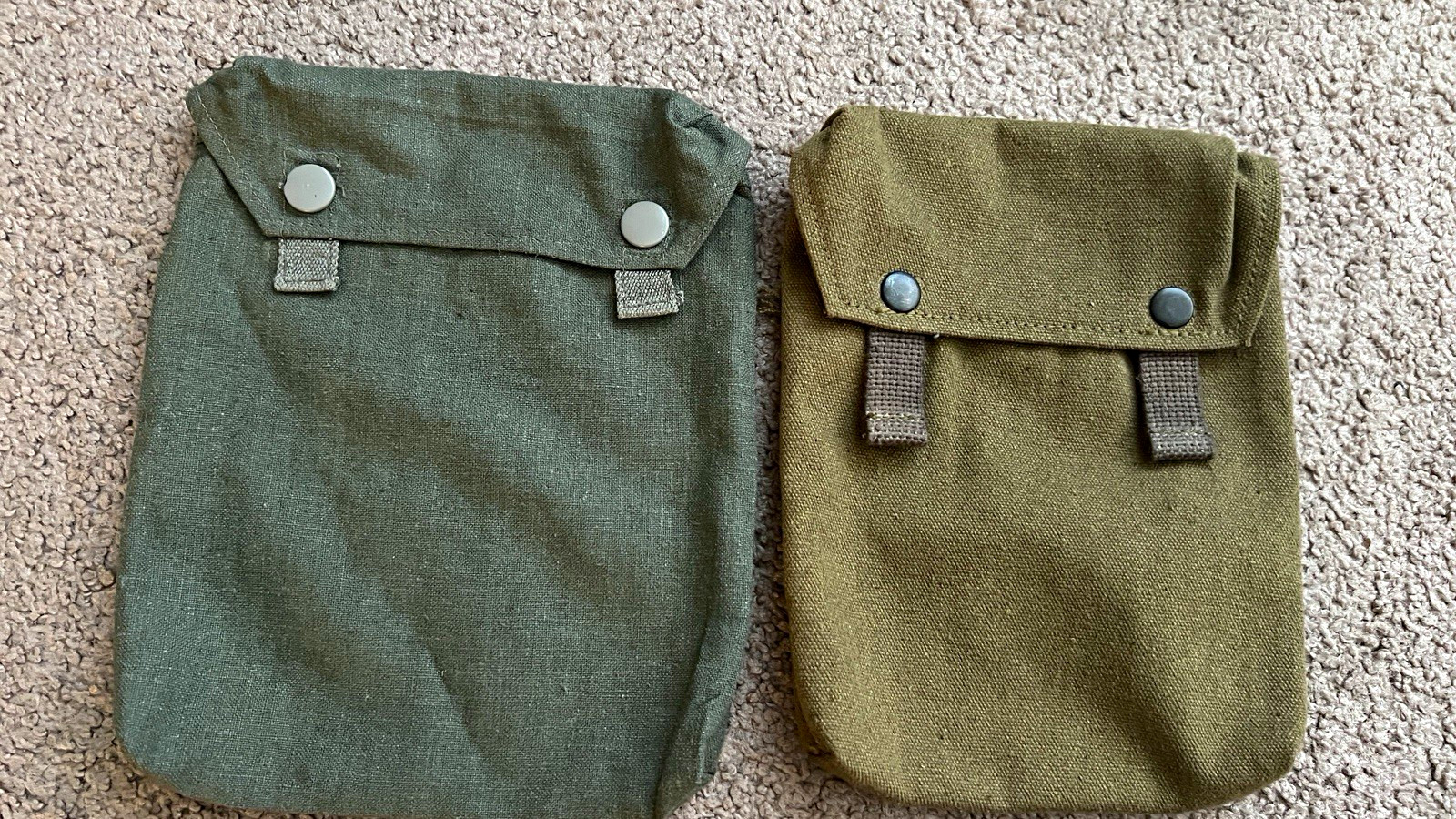 Two WWII German Gas Cape Pouch Replicas