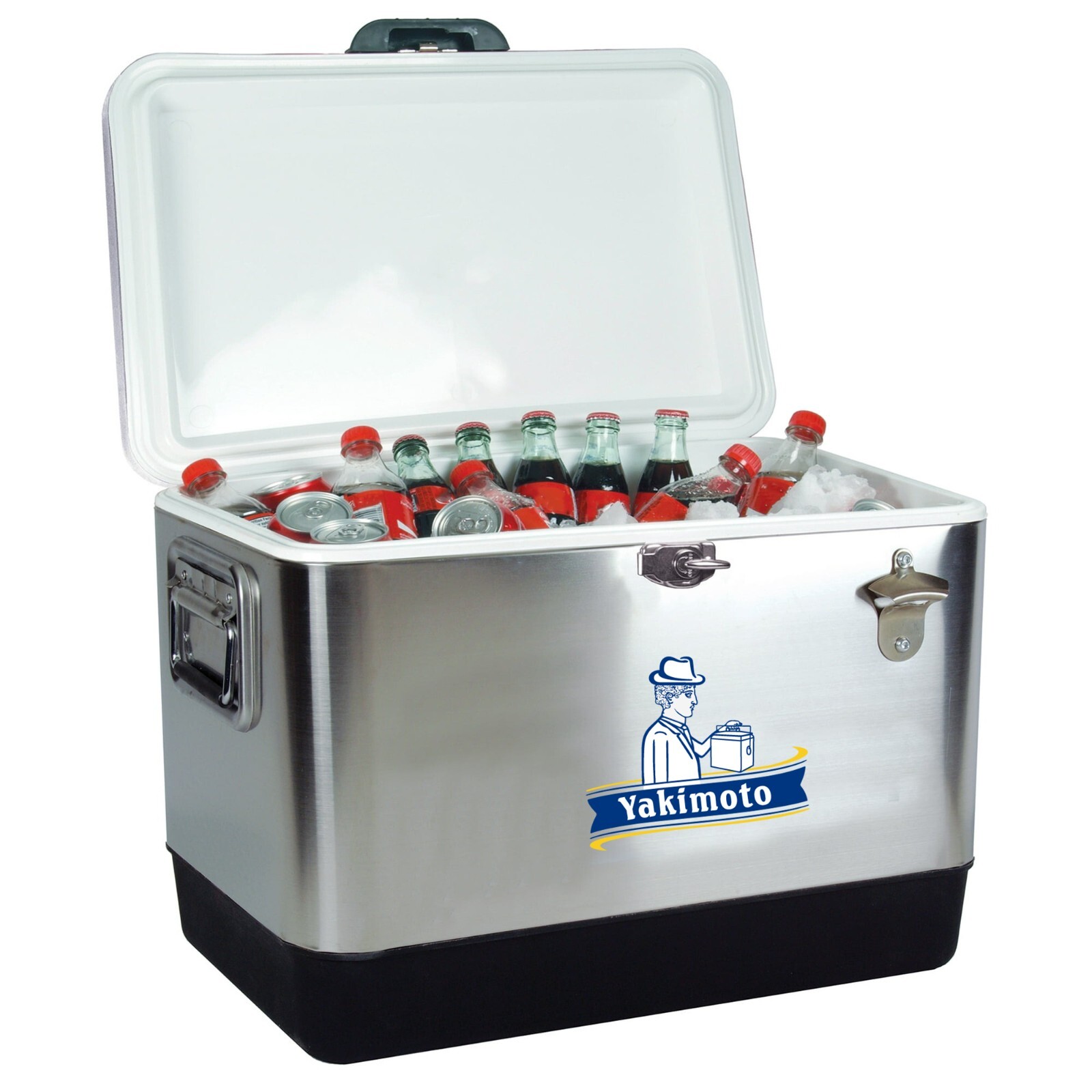 Yakimoto Vintage Metal Cooler 51L for Fishing BBQ RV Camping Outdoor Ice Chest
