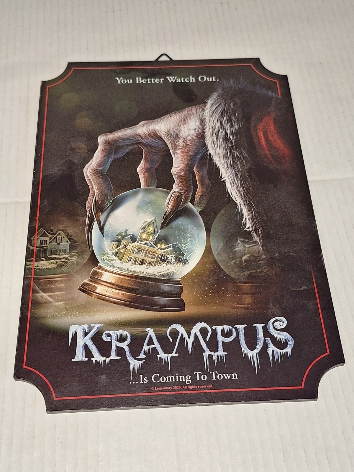 Spirit Halloween Christmas Horror Krampus Wooden Sign 8.5×12 2020