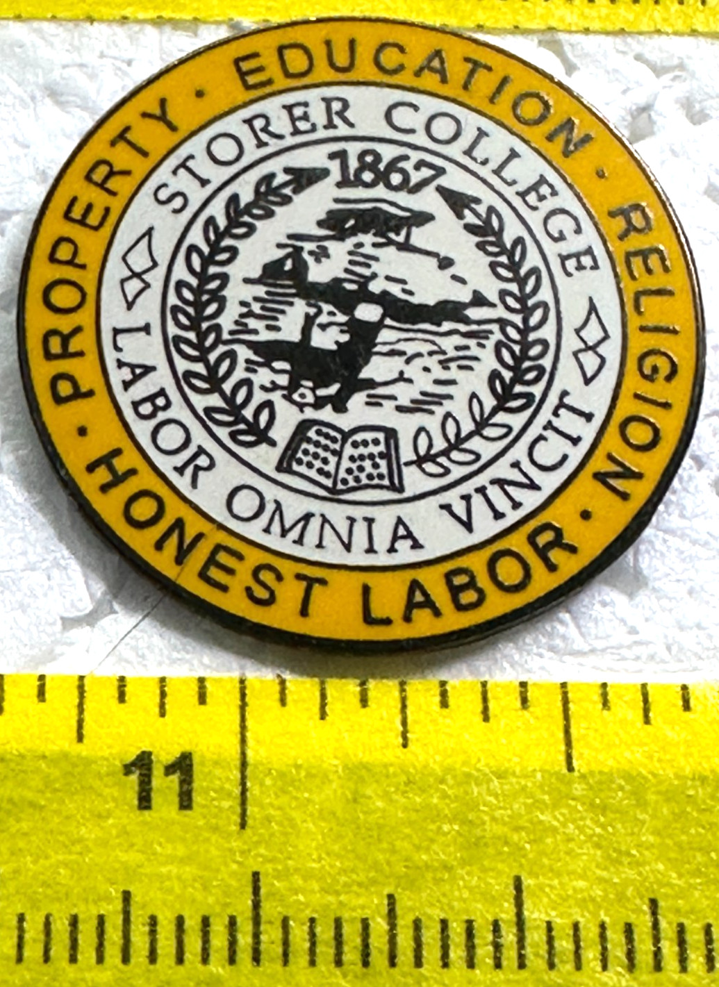 STORER College 1867 VTG Education Religion Honest Labor Lapel Tack Pin Badge 