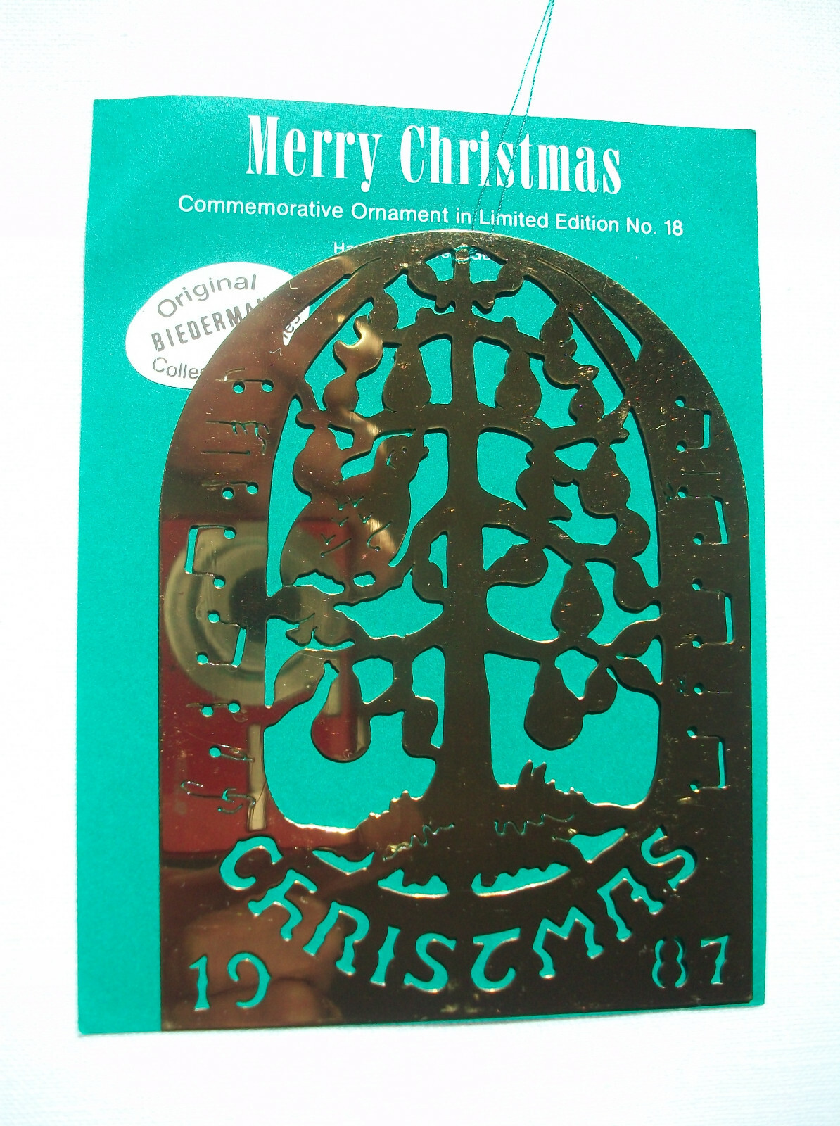 NEW 1987 Biedermann Brass Christmas Ornament