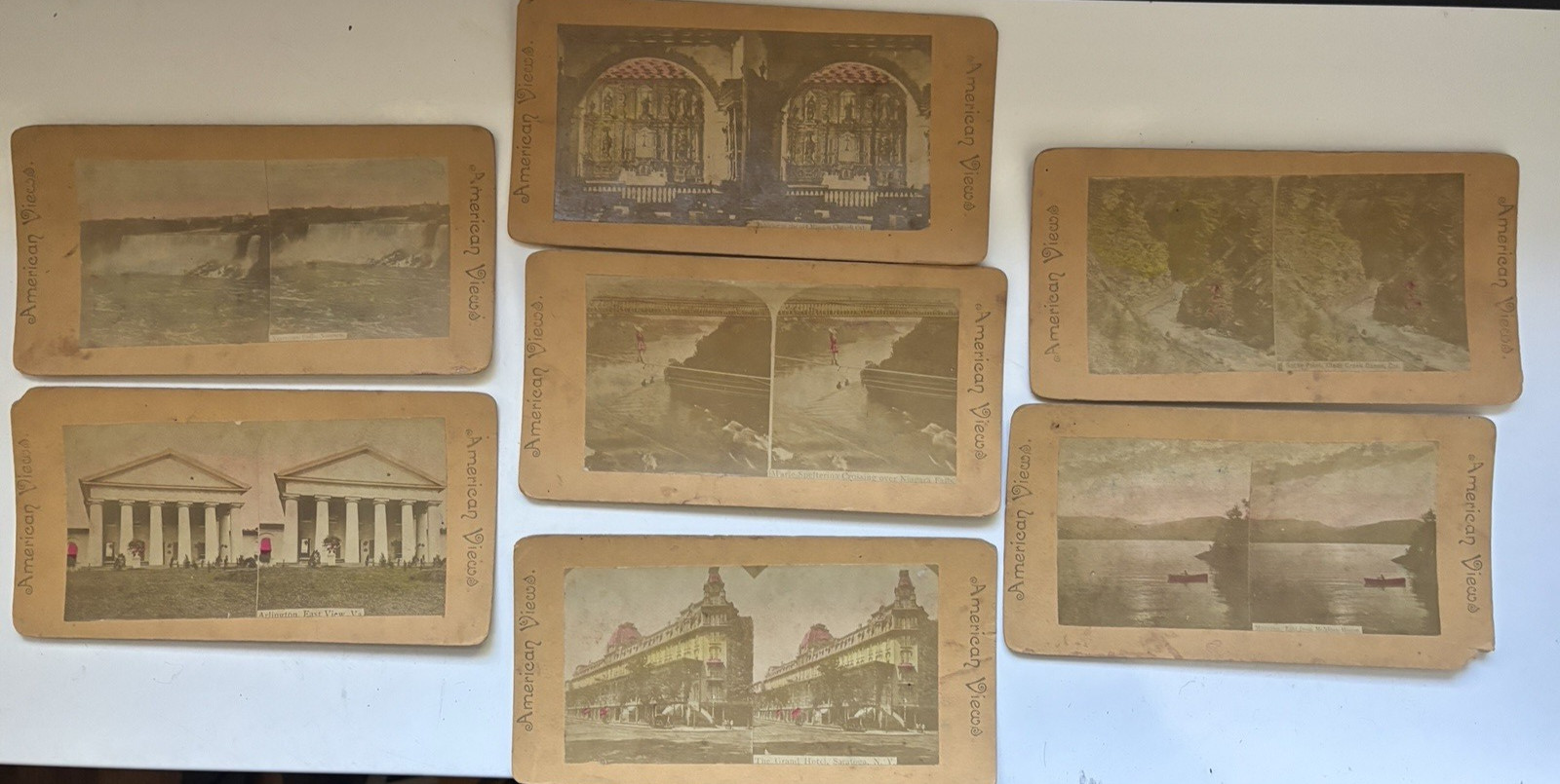 America Views Hand Tinted 3D Stereoview Stereoscope Cards Lot
