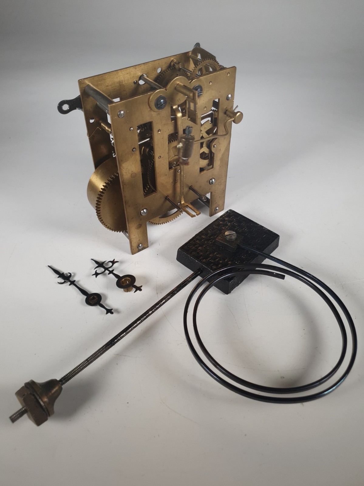 Vintage Mechanical Clock Movement Stamped 9393 85 Striking Gong Hands Spares 