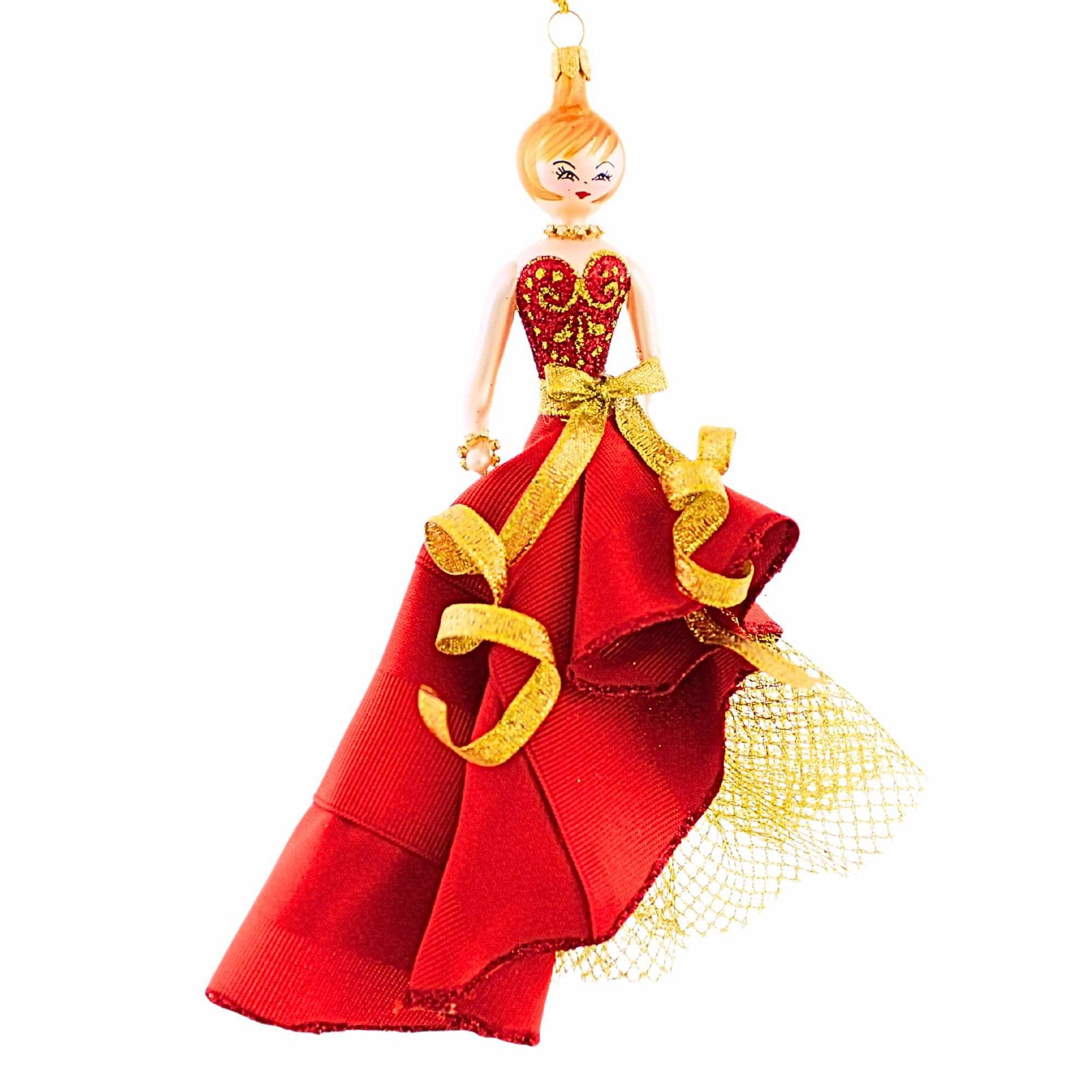 De Carlini Italian Ornaments Estela Elegant In Red & Gold Diva Couture Do7489m De Carlini Italian Ornaments Estela Elegant In Red & Gold Diva Couture Do7489m