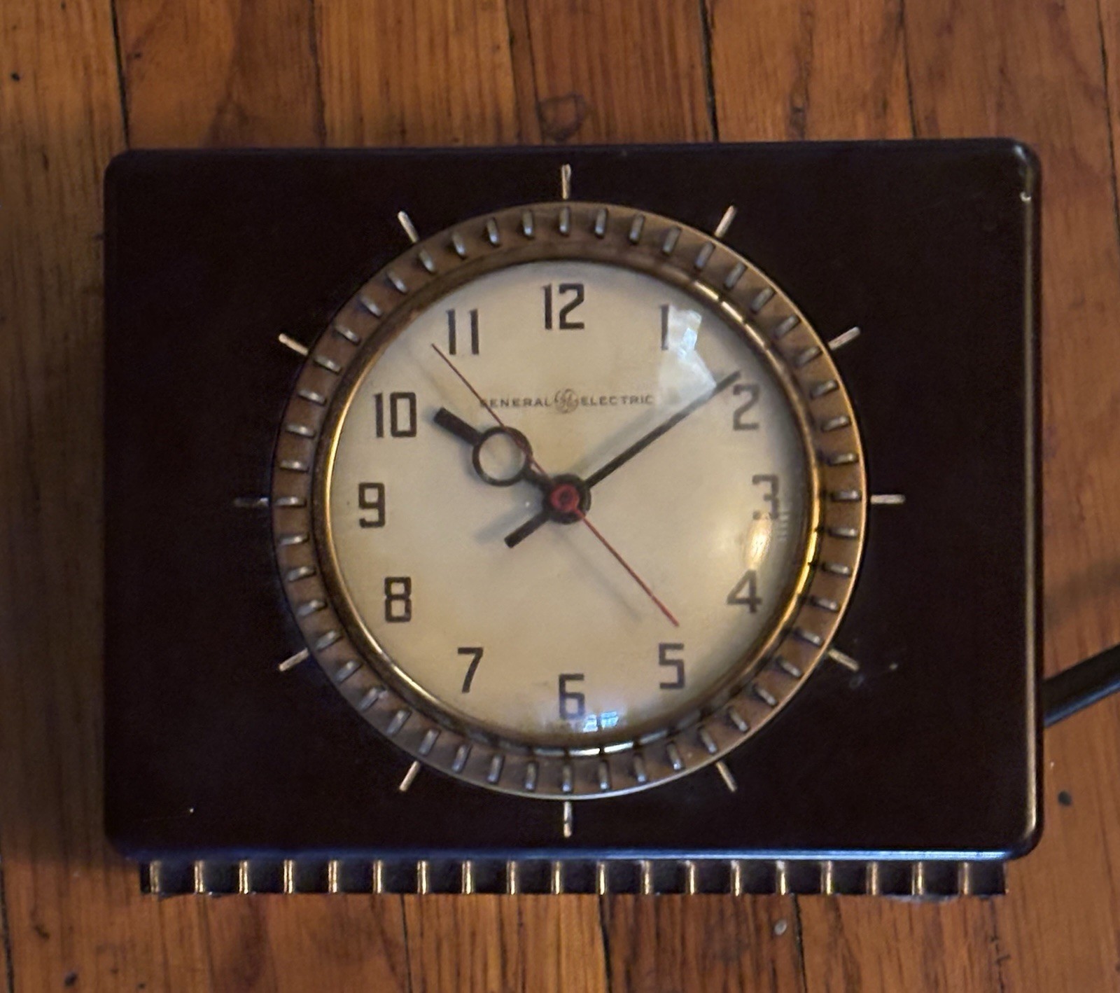 Vtg 1939 General Electric Household Clock Timer Brown Bakelite Model 8H58 WORKS