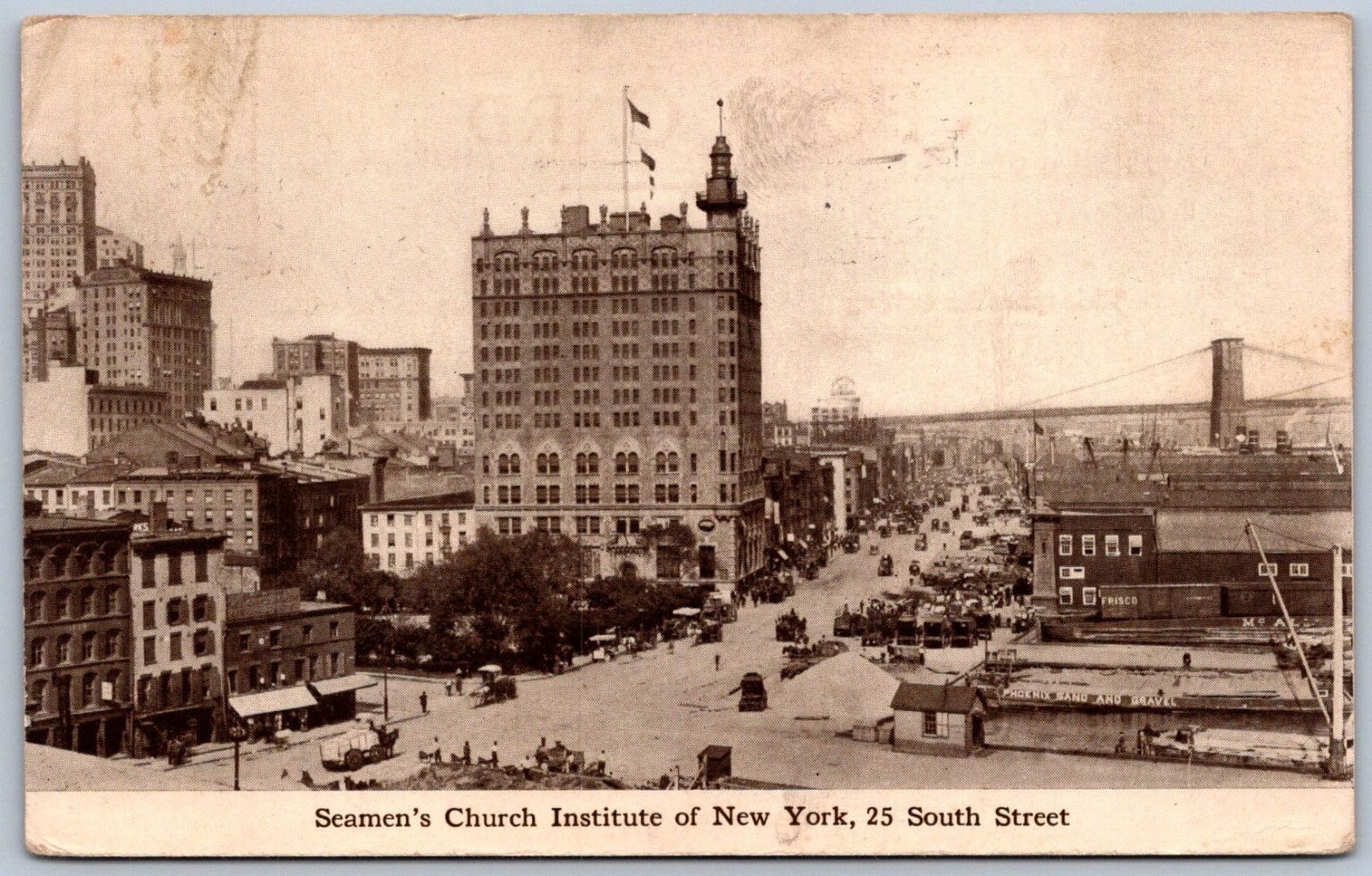 Vintage Seamen\'s Church Institute New York Postcard 25 South Street