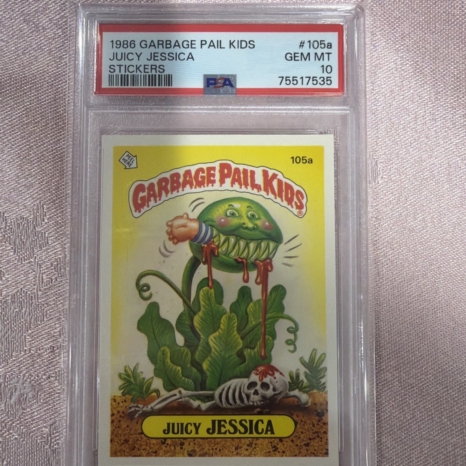 Topps 1986 Garbage Pail Kids Stickers Juicy Jessica 105a Sticker PSA 10