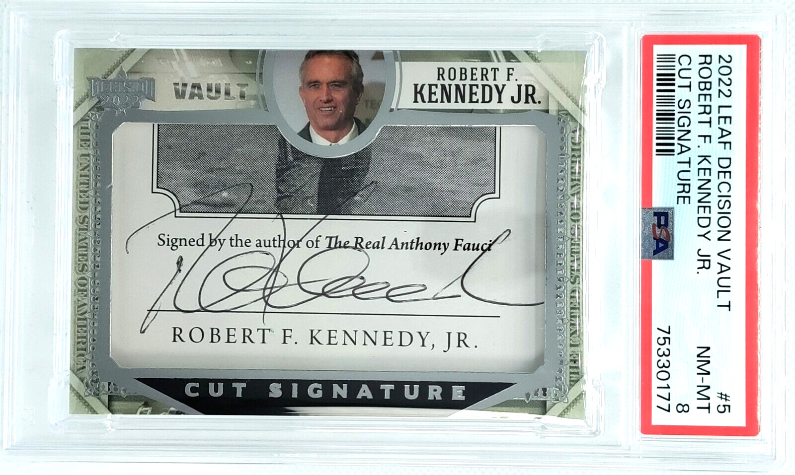 PSA 8 Robert F. Kennedy Jr. AUTO LOW POP 2022 Leaf Decision RFK AUTOGRAPH RARE