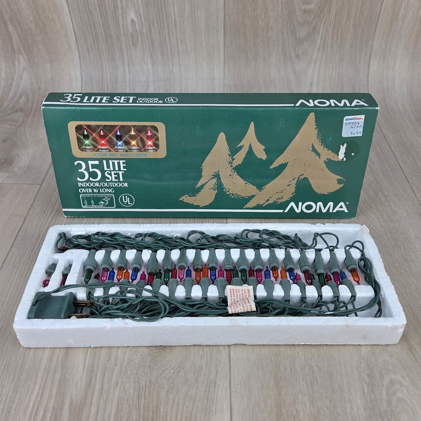 Vintage NOMA Christmas Lights String 35 Multi-Color 16\' Original Box 1989 Lite