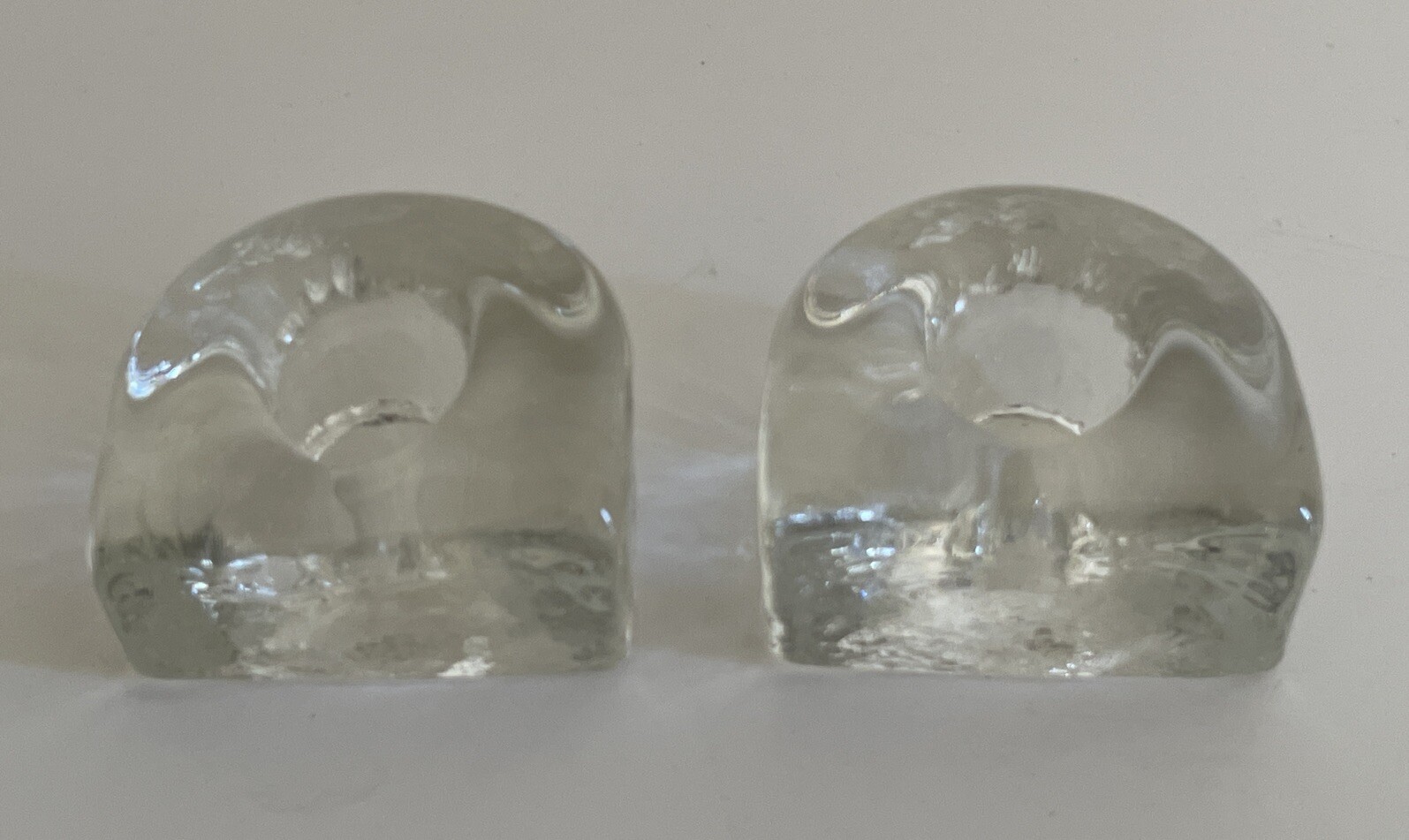Candle Holders Clear Solid Block Glass Horseshoe Arch Shape Taper Retro Freeform Candle Holders Clear Solid Block Glass Horseshoe Arch Shape Taper Retro Freeform