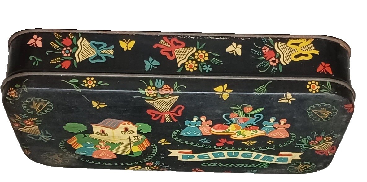 Vintage Italian Perugina Caramelle Bon Bon Candy Tin