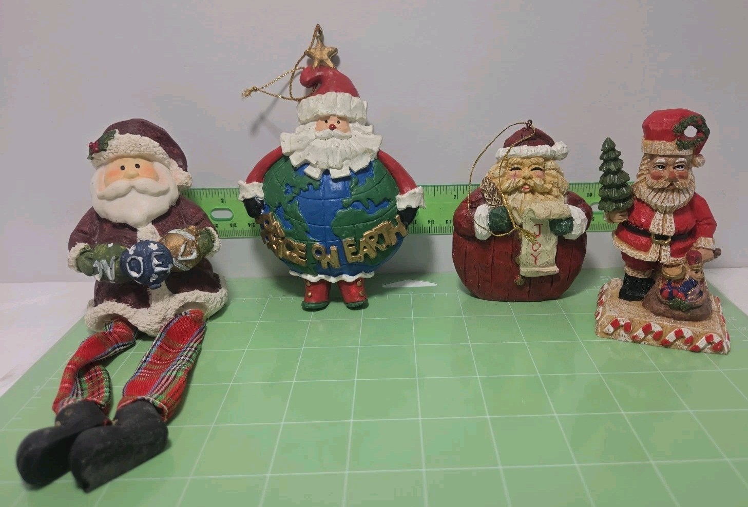  4 VTG Santa Claus Holiday Christmas Ornament Figurine Decor Saint Nick Xmas