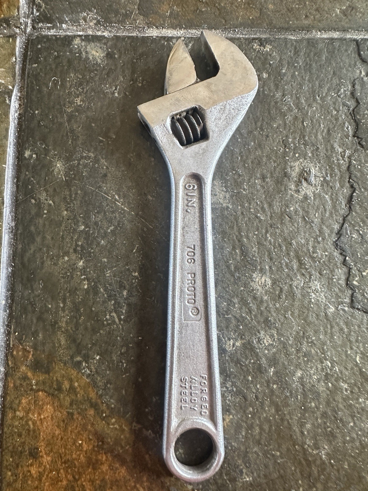 Vintage Proto 706 6” Adjustable Wrench Forged Alloy Steel Made in USA