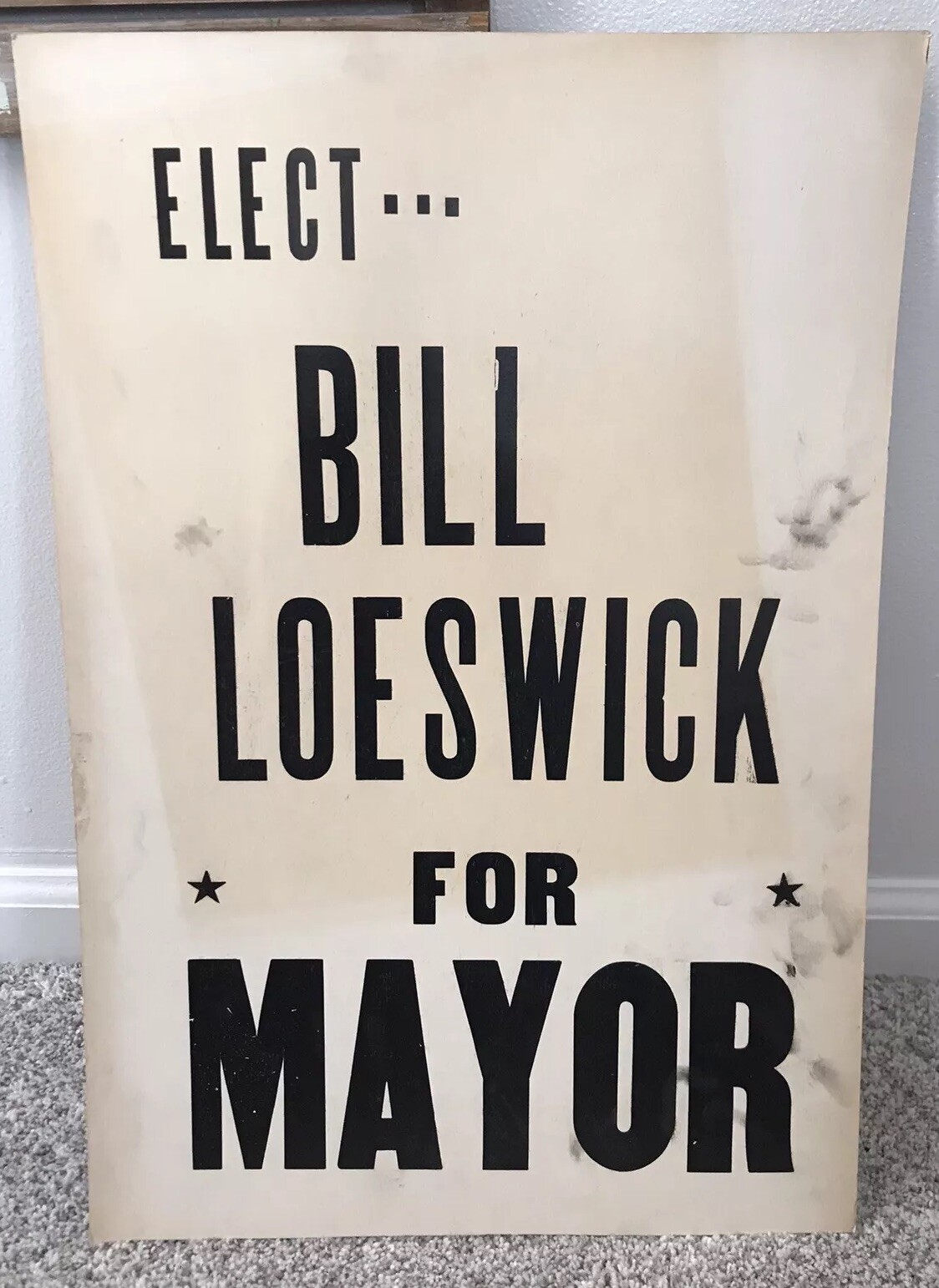 1940s POLITICAL POSTER Tonawanda Ny Western Ny Buffalo Actual Vtg Mayor Elect
