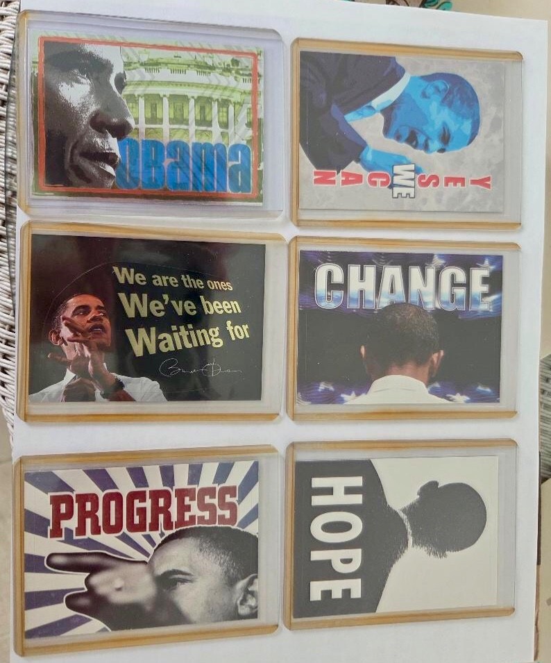 2008 Topps President Barack Obama Foil Sticker Cards Complete Set (1-18)