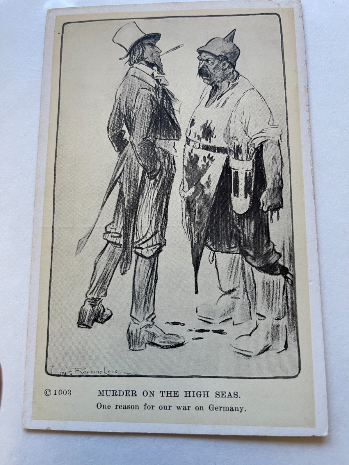 Sinking Of The RMS Lusitania Propaganada WW1 Postcard