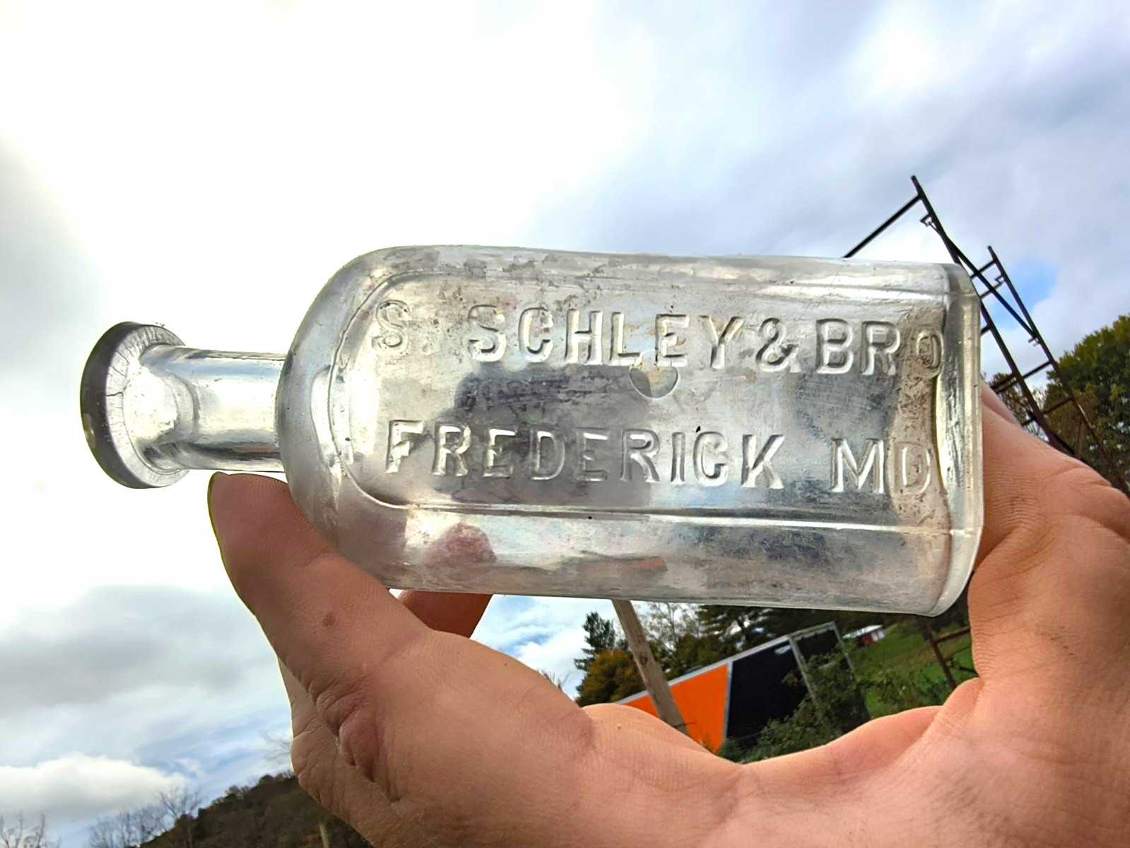 Antique S. SCHLEY & BRO Frederick Maryland MD bottle
