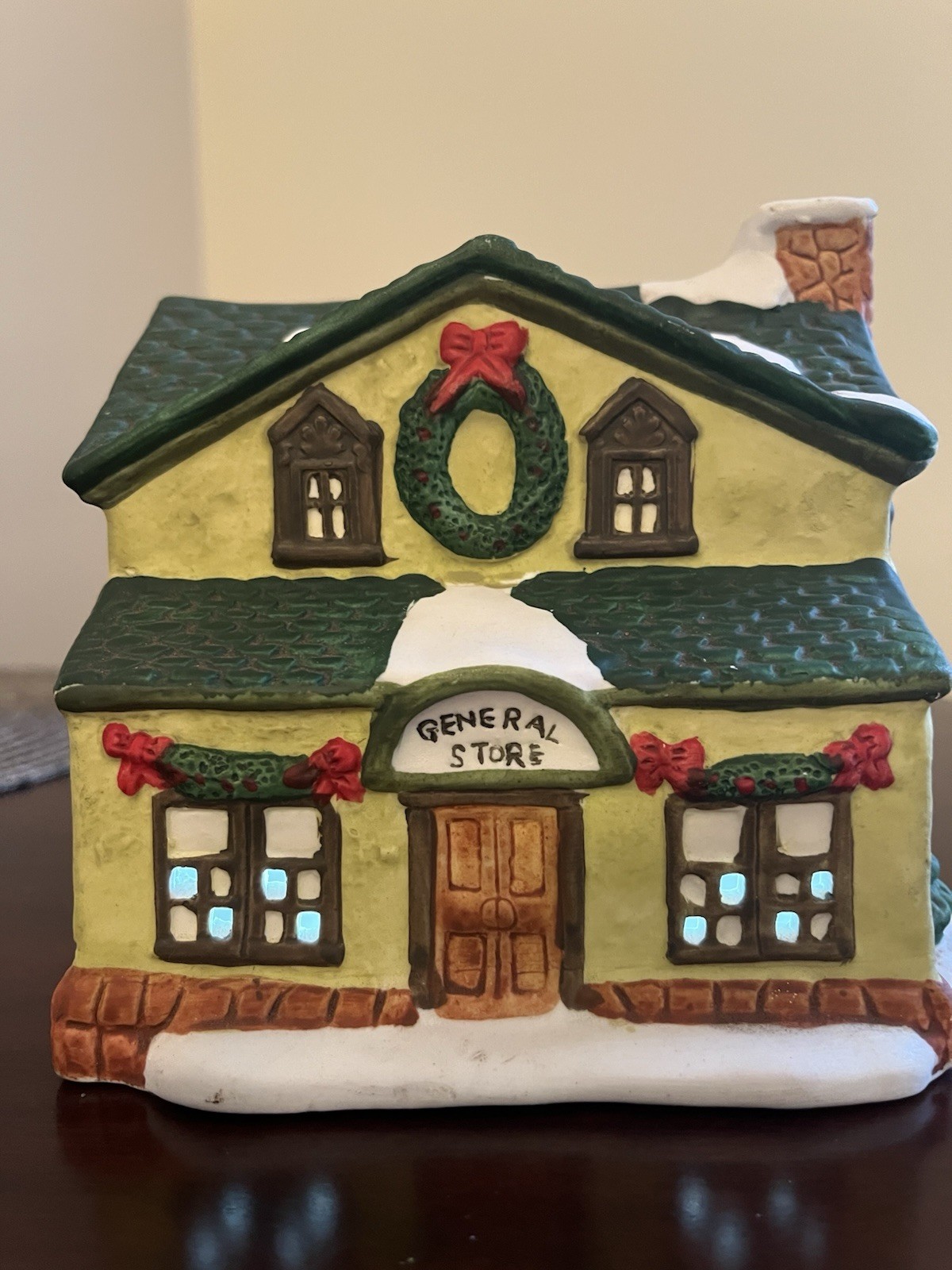 General Store Village House Lighted Holiday Vintage