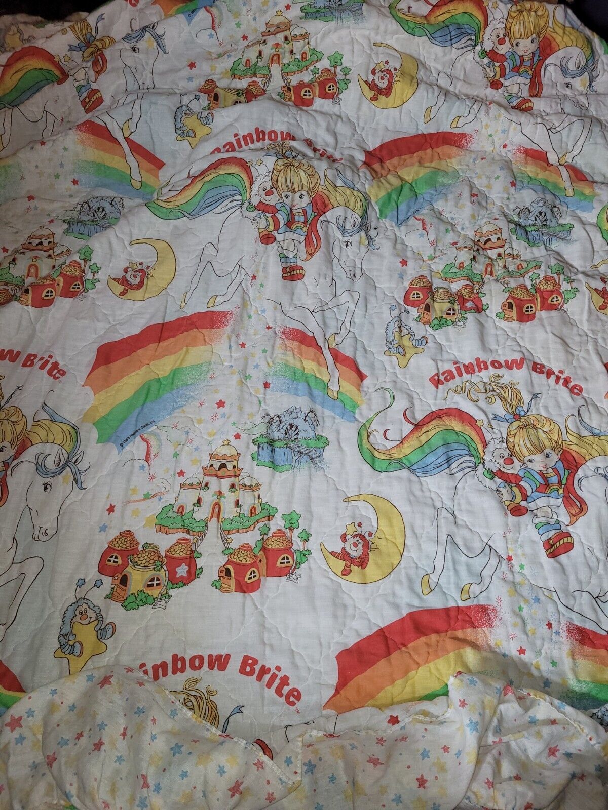 Vintage 1983  Hallmark Rainbow Brite Bedding Bedspread Comforter Full / Double