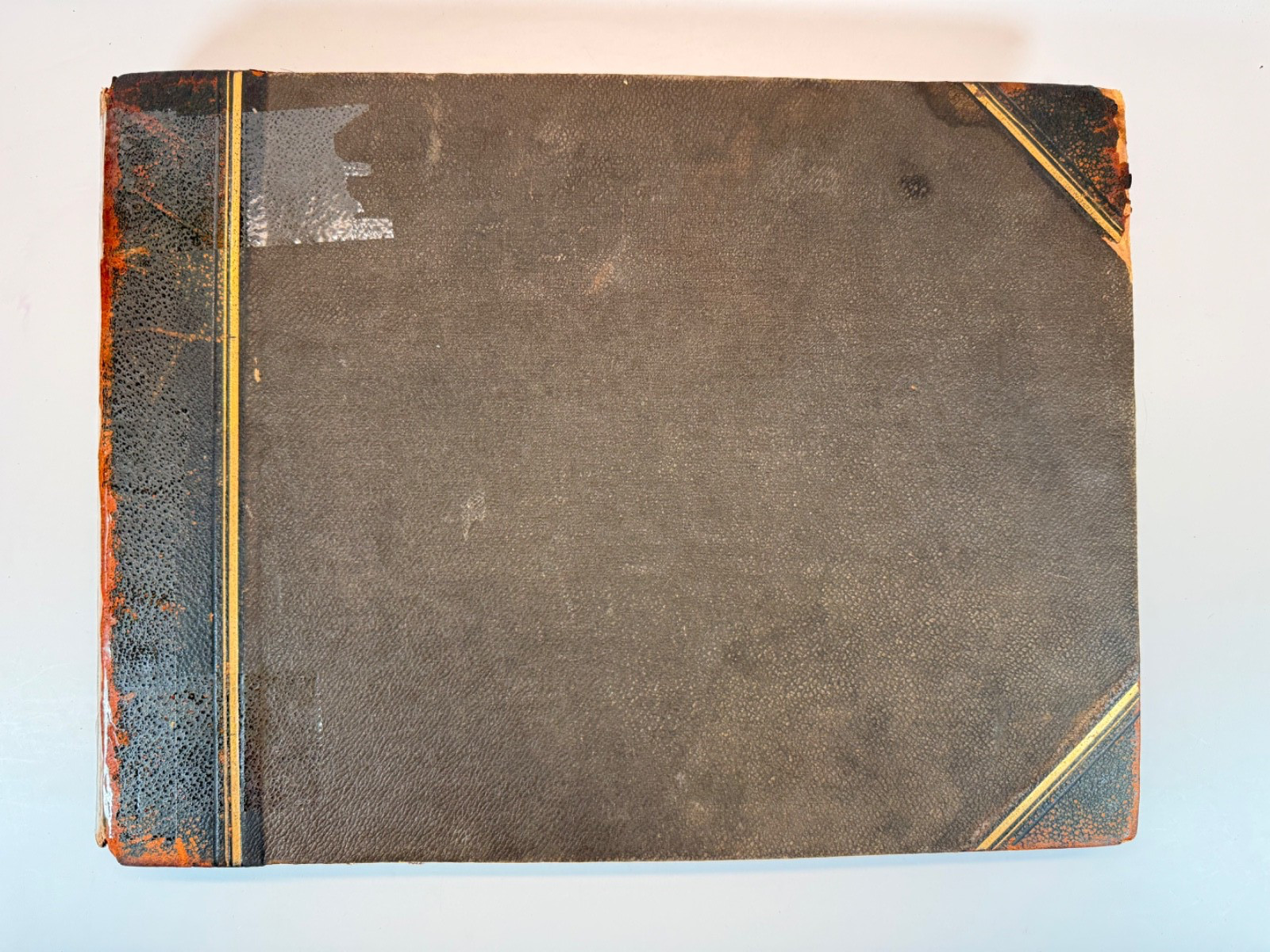 Antique 1920s Scrapbook Album 62 Pages Historical Photos Clippings Gilt Edges