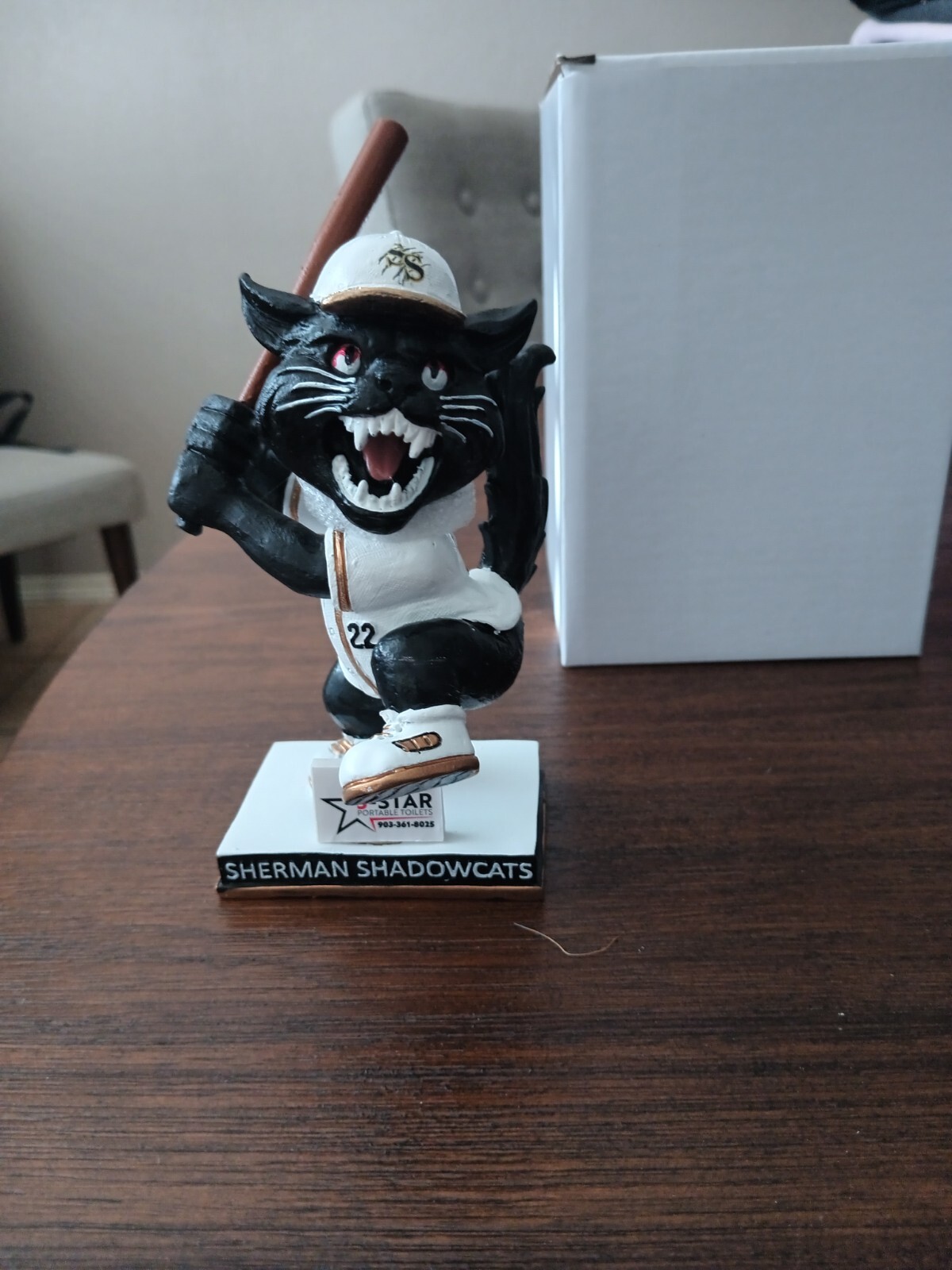 Sherman ShadowCats Bobblehead. Original Mascot SGA Bobblehead 8/10/2024