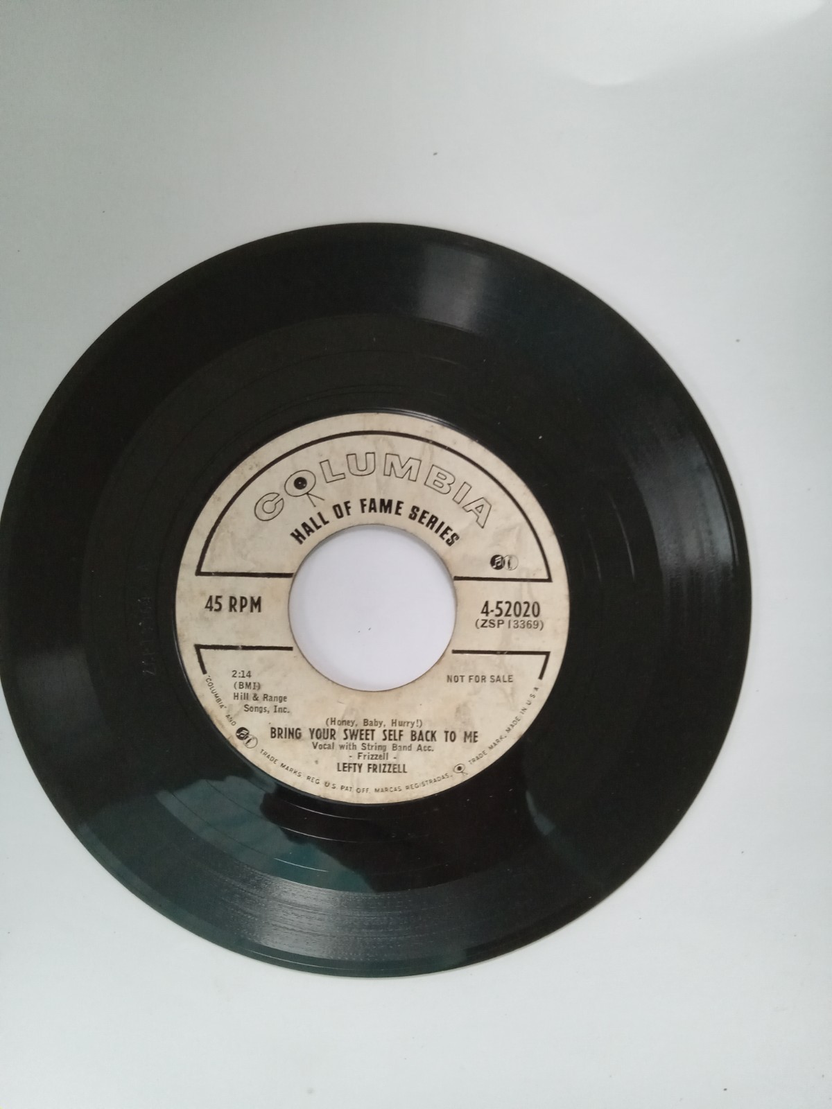 Lefty Frizzell I WANT TO BE WITH YOU ALWAYS 45 Columbia Hall of Fame PROMO 1950s