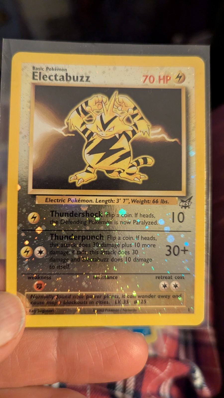 Electabuzz - 1 001/009 Best of Reverse Holo LP+ Nice Card 2002