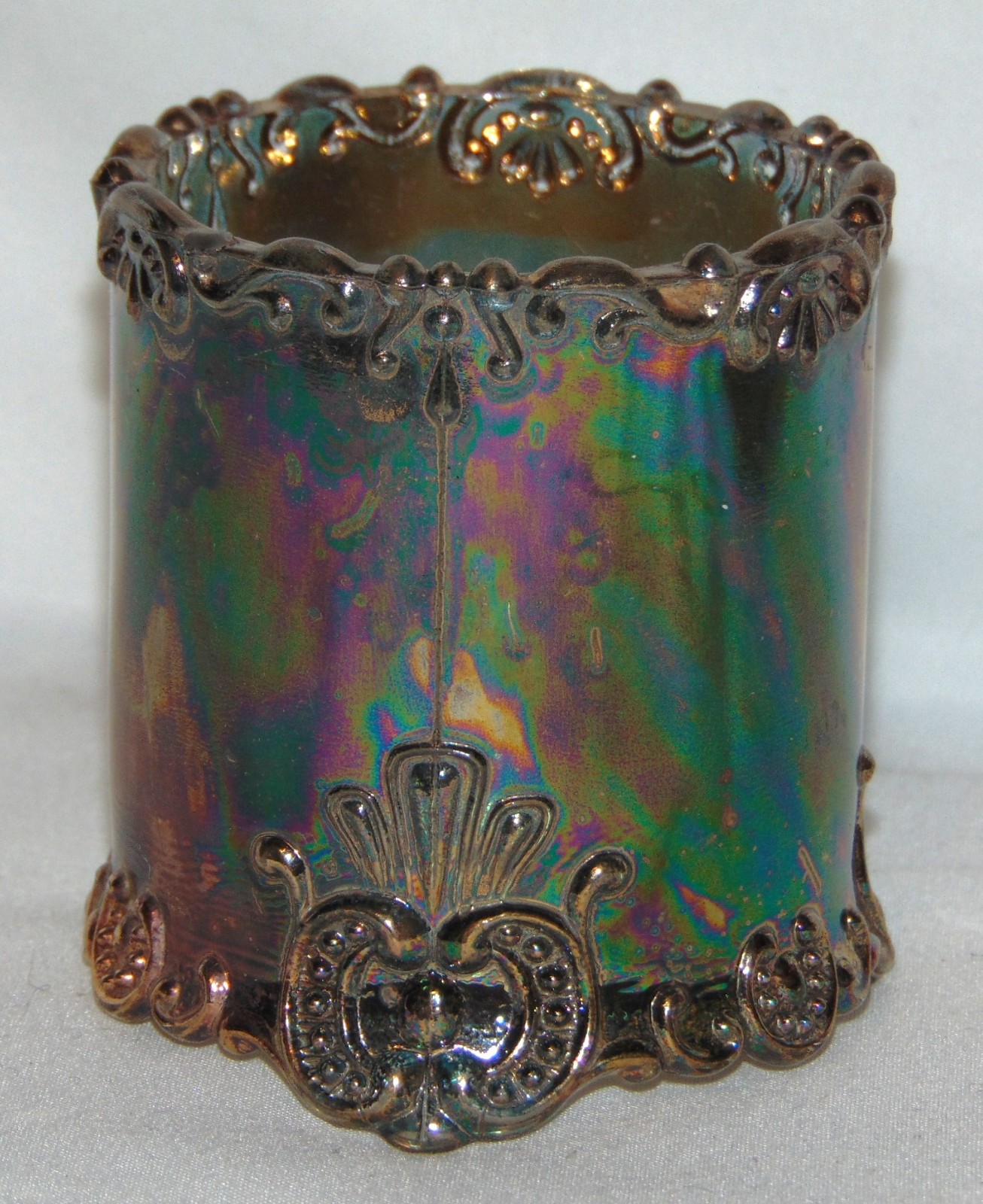 Westmoreland Glass Cigarette Holder Estate / Filigree Blue Smoke Carnival Glass