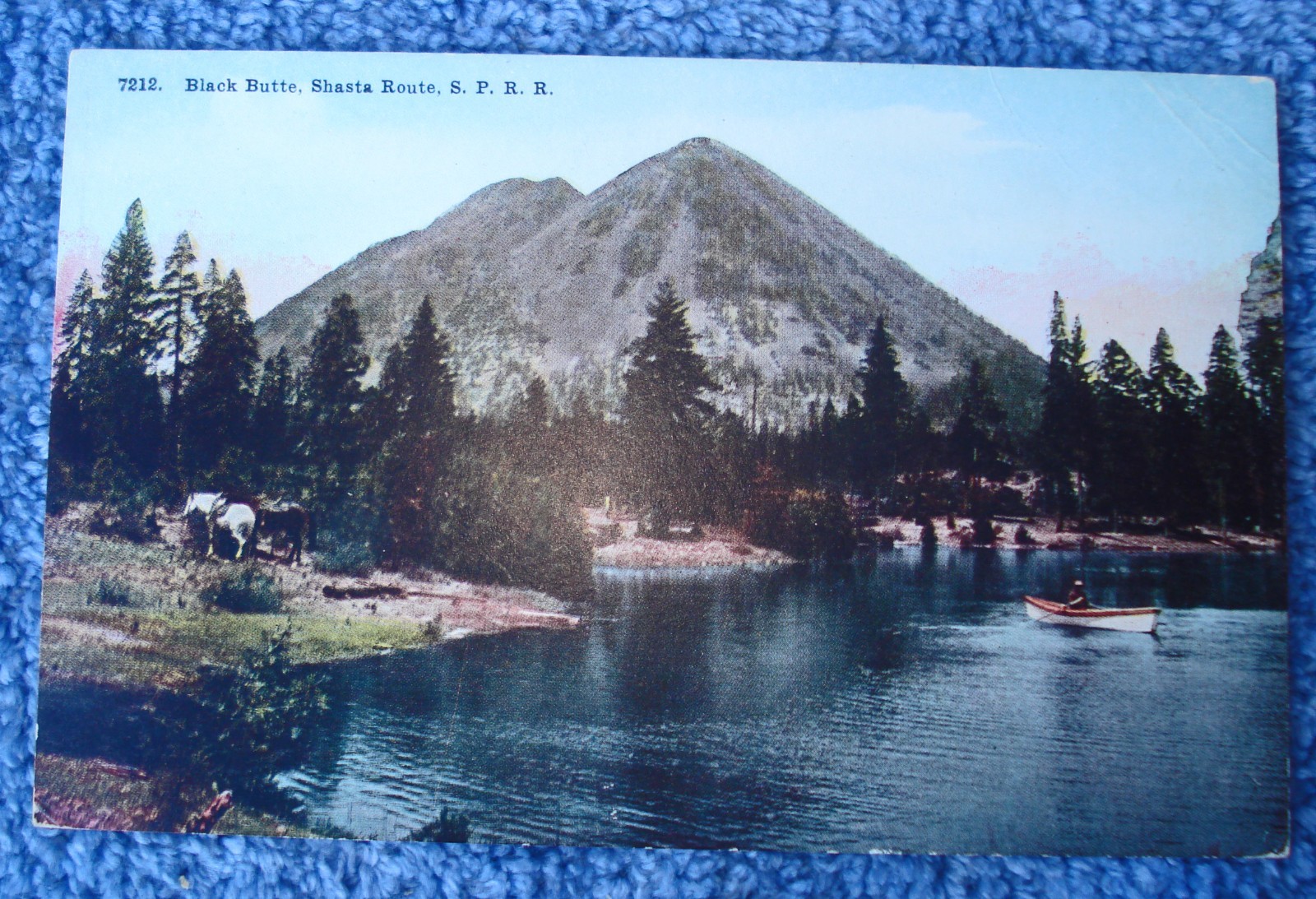 VINTAGE POSTCARD CALIFORNIA BLACK BUTTE, SHASTA ROUTE S.P.R.R.-#7212 - UNUSED