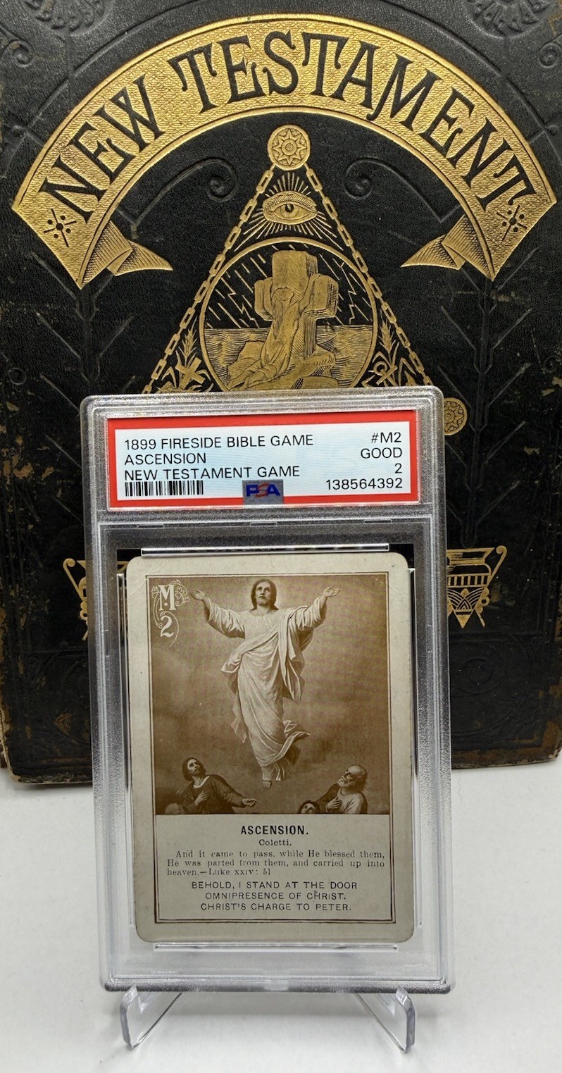 1899 Fireside Bible Game Ascension Jesus Christ New Testament Blue PSA 2 POP 1