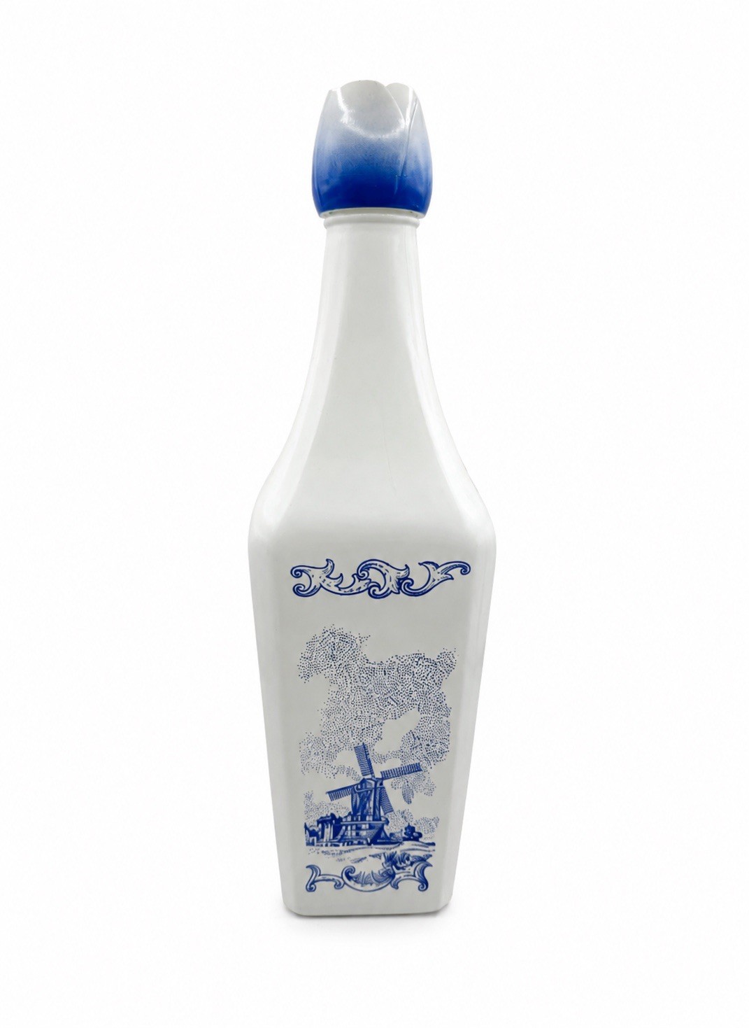 Vintage Vandermint White Blue Decanter Bottle Dutch Windmill Holland