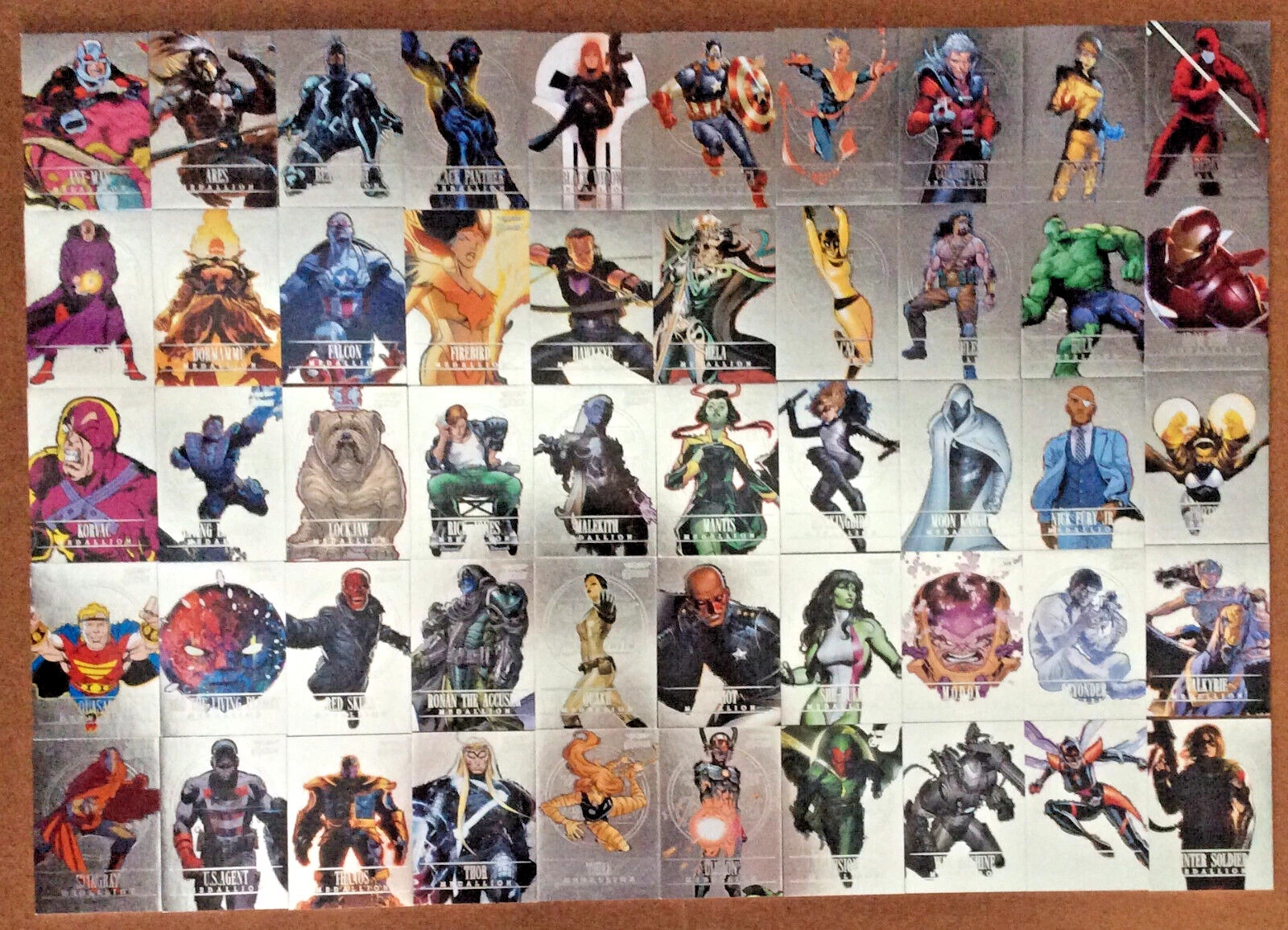 2022 Fleer Marvel Ultra Avengers MEDALLIONS Complete Set of 50 Cards #M1-M50
