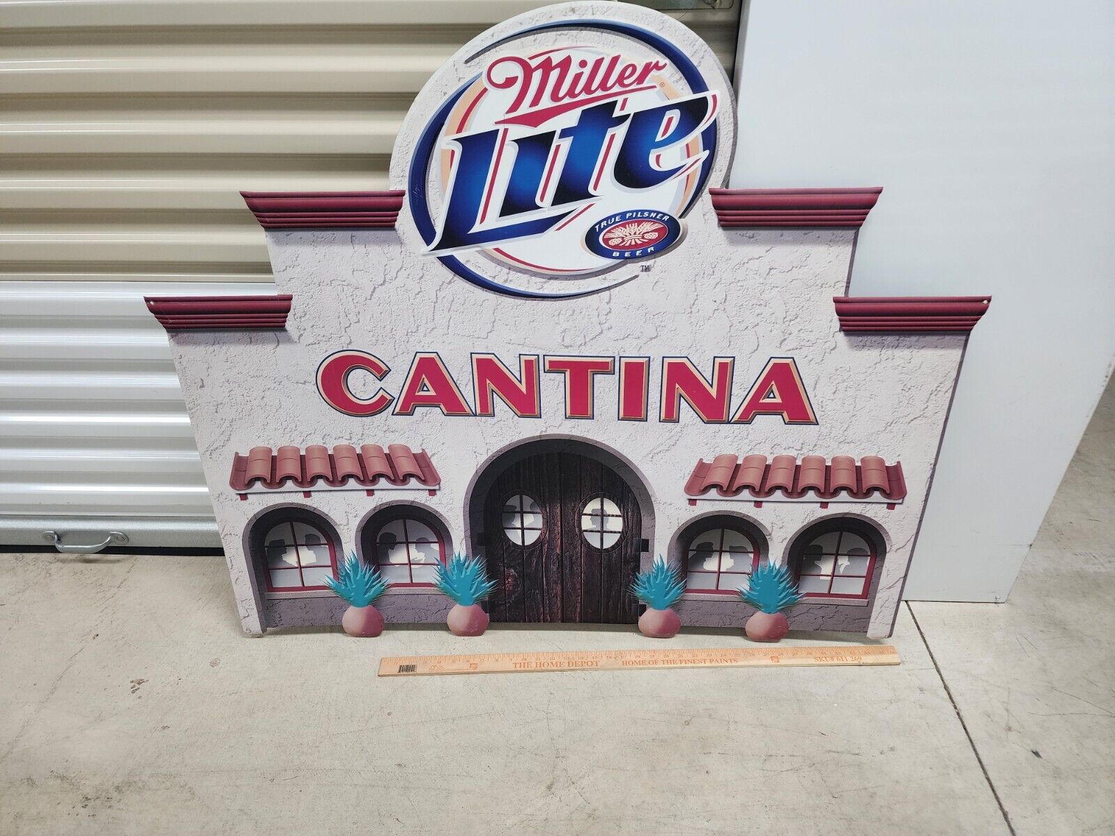 Very Large Rare Miller Lite Cantina Metal Beer Sign