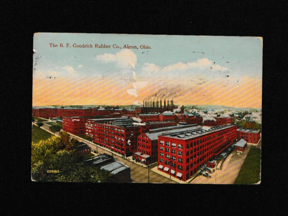 Vtg Postcard BF Goodrich Rubber Co Akron OH 1915