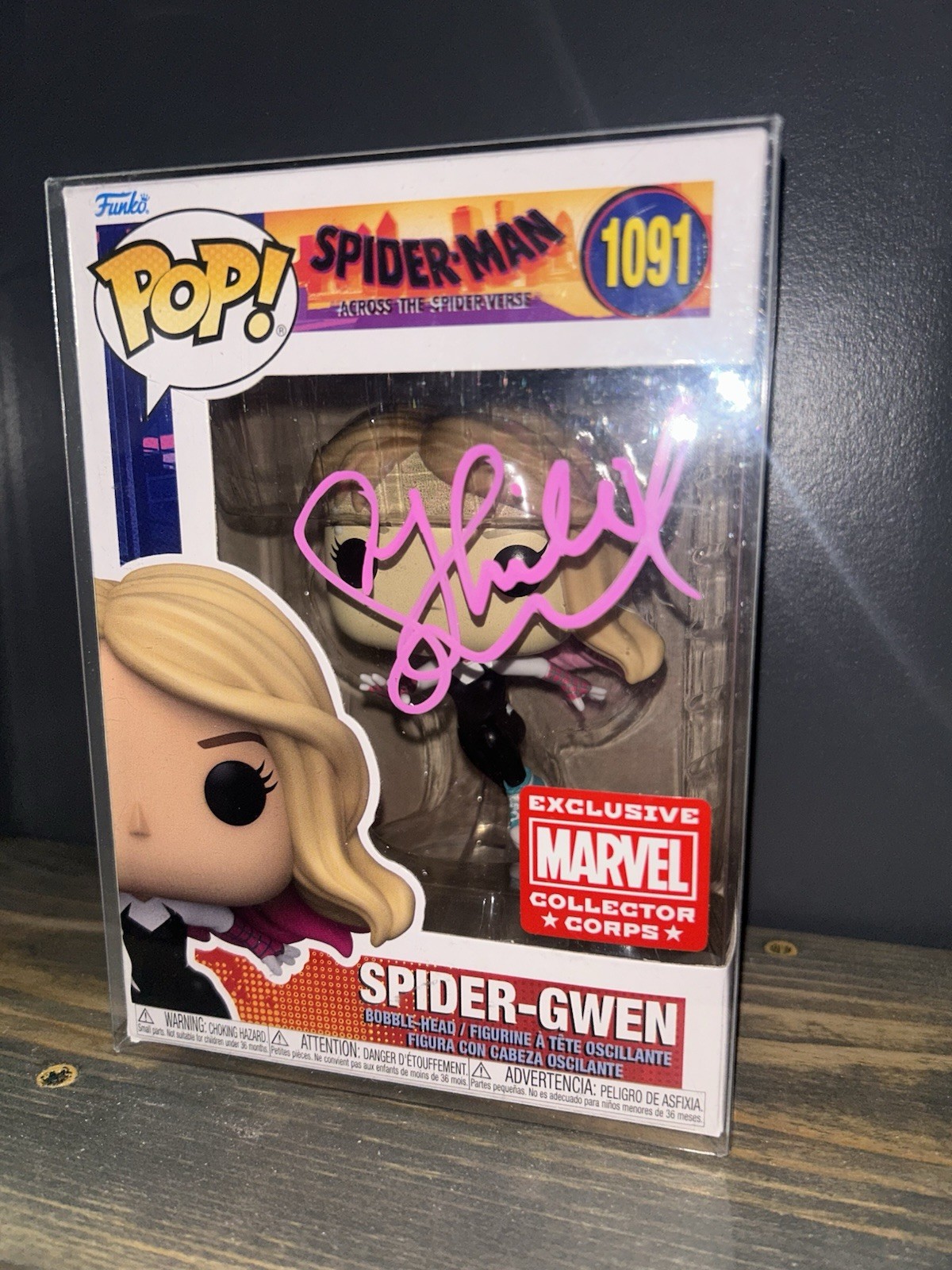 Signed Funko Pop Spider-Gwen Autographed Hailee Steinfeld Marvel Official Pix