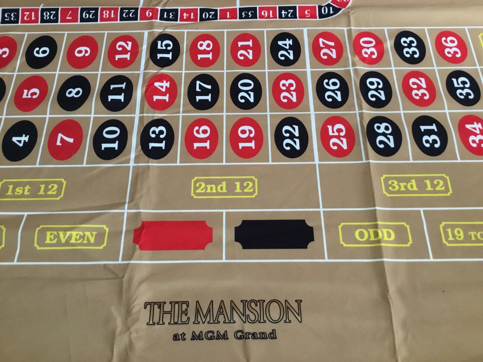 Mgm Grand casino the mamsion single zero roulette table felt Layout Brand New
