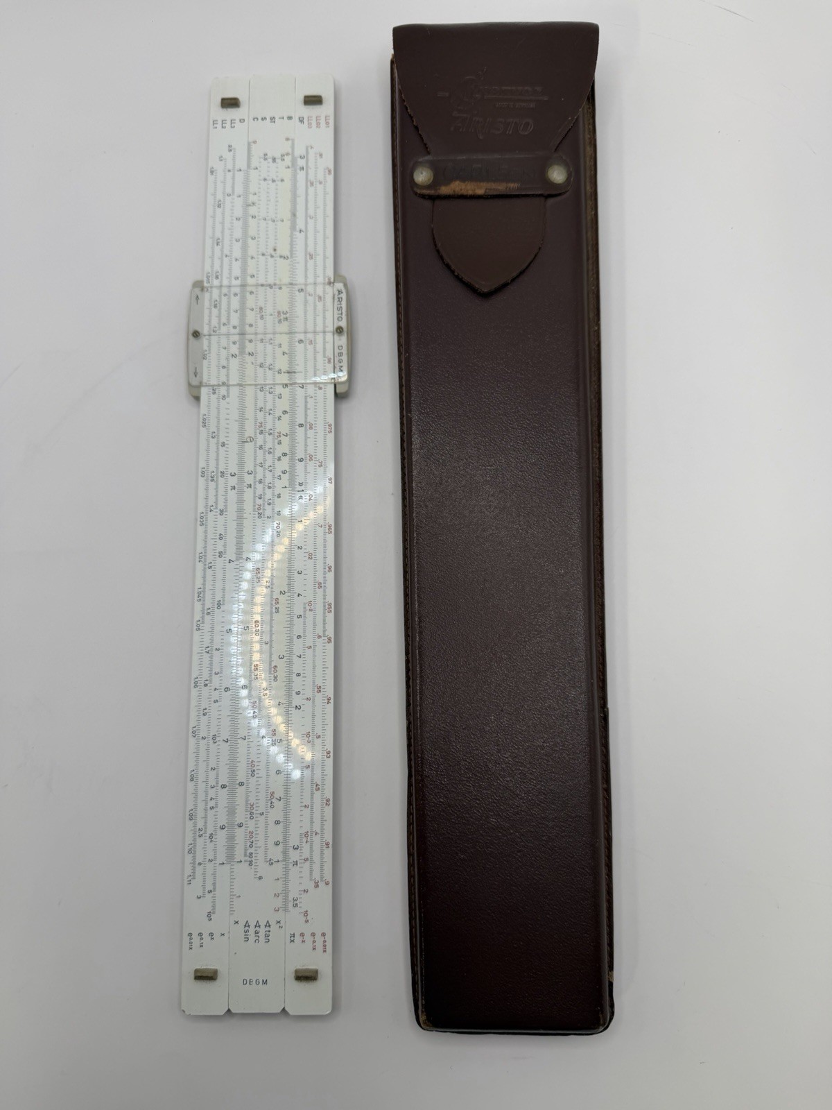 Vtg Aristo Multilog Nr. 0970 Slide Rule Made In Germany w/Leather Case Vtg Aristo Multilog Nr. 0970 Slide Rule Made In Germany w/Leather Case