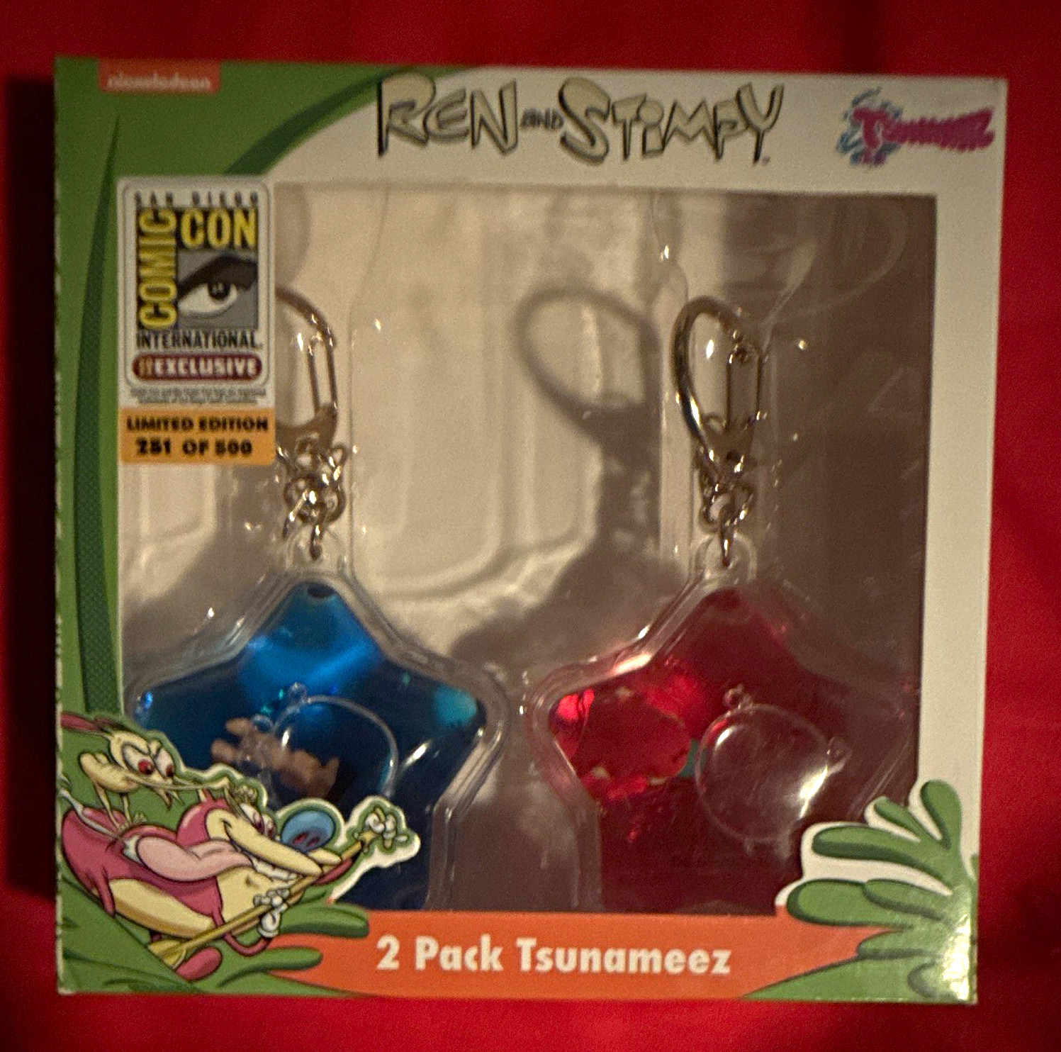 Nickelodeon Tsunameez Ren & Stimpy Keychain 2-Pack Comic Con Int’l 251/500