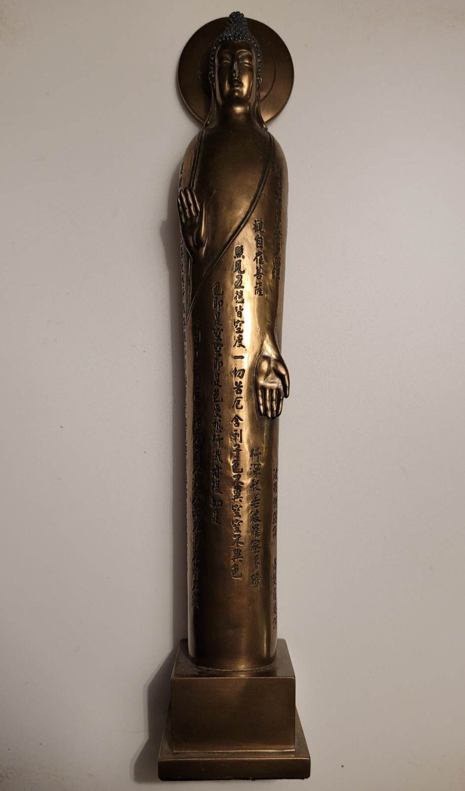 Slim Buddha w/ Heart Sutra Statue 13\