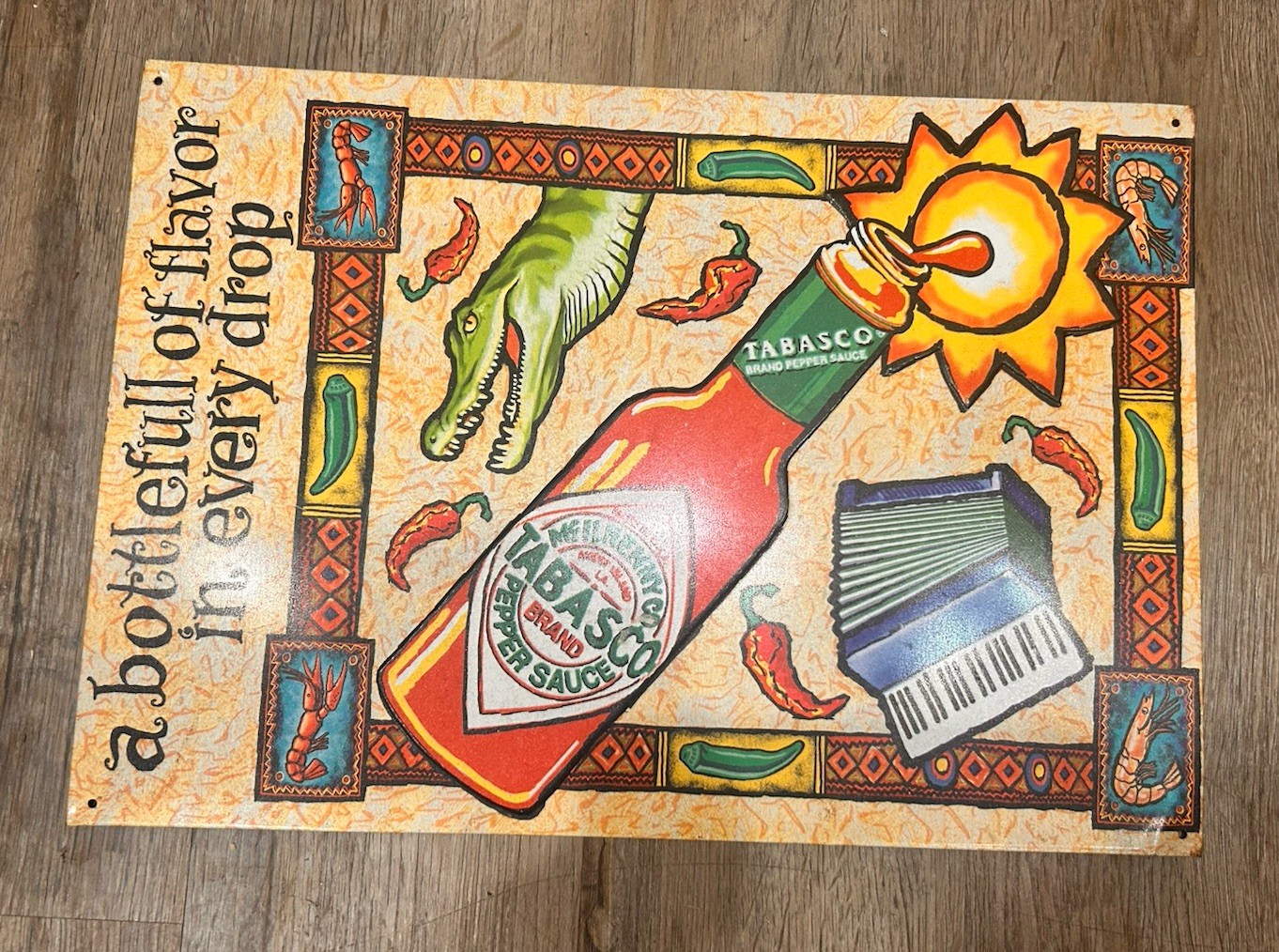 Vintage Tabasco Hot Sauce 17x12 Tin Sign